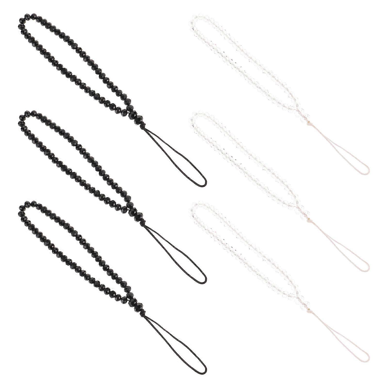 Phone Charm Straps Cellphone Lanyards Black Easy to Install and Remove for DIY Projects 6Pcs