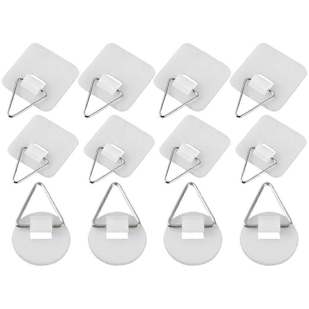 60 pcs Adhesive Plate Hooks Picture Frame Hooks Sticky Plate Wall Hooks Photo Frame Hooks