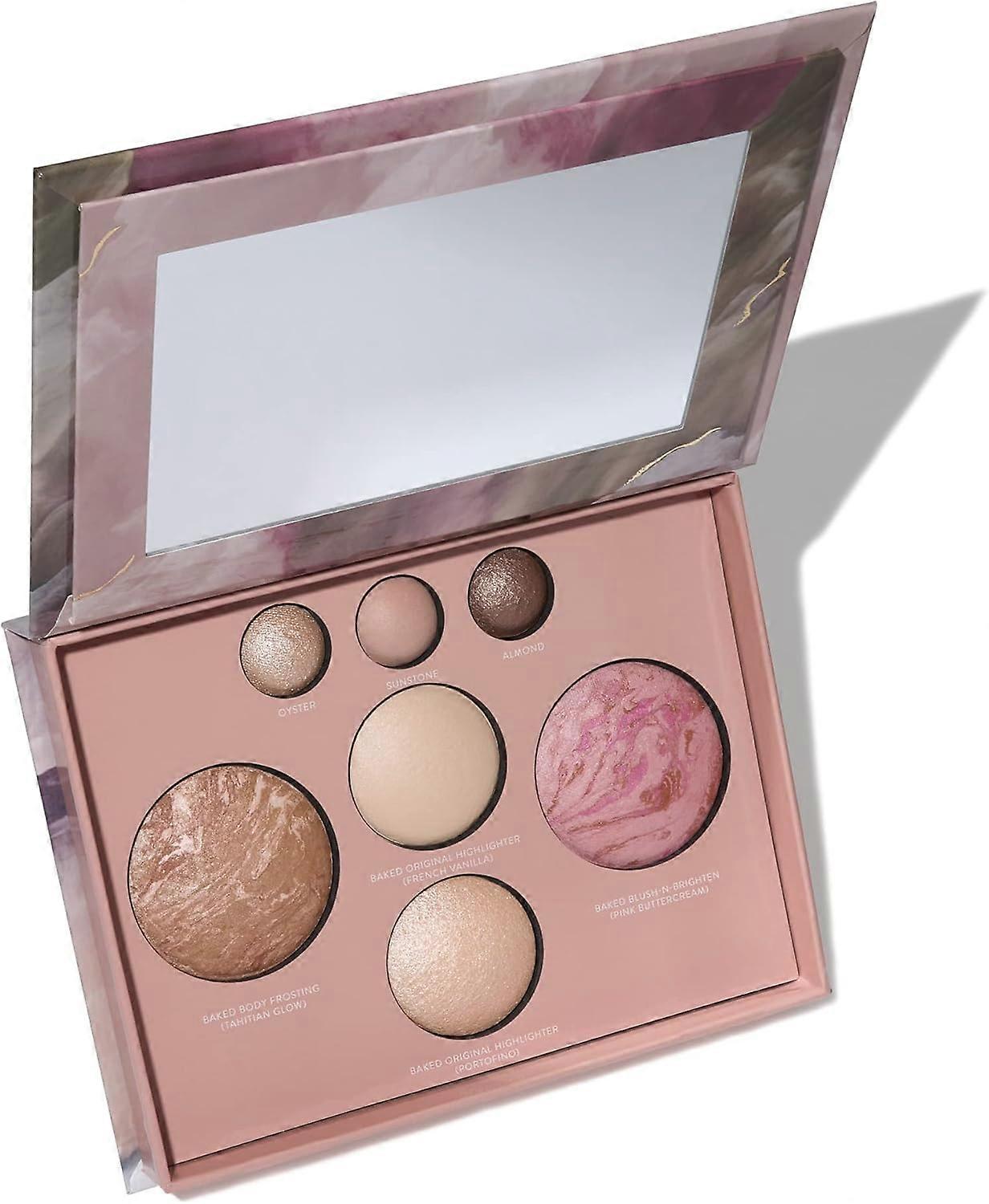 Baked Palette - Full Size - Includes Bronzer,Blush,2 Highlighters and 3 Eyeshadows - Travel-Friendly