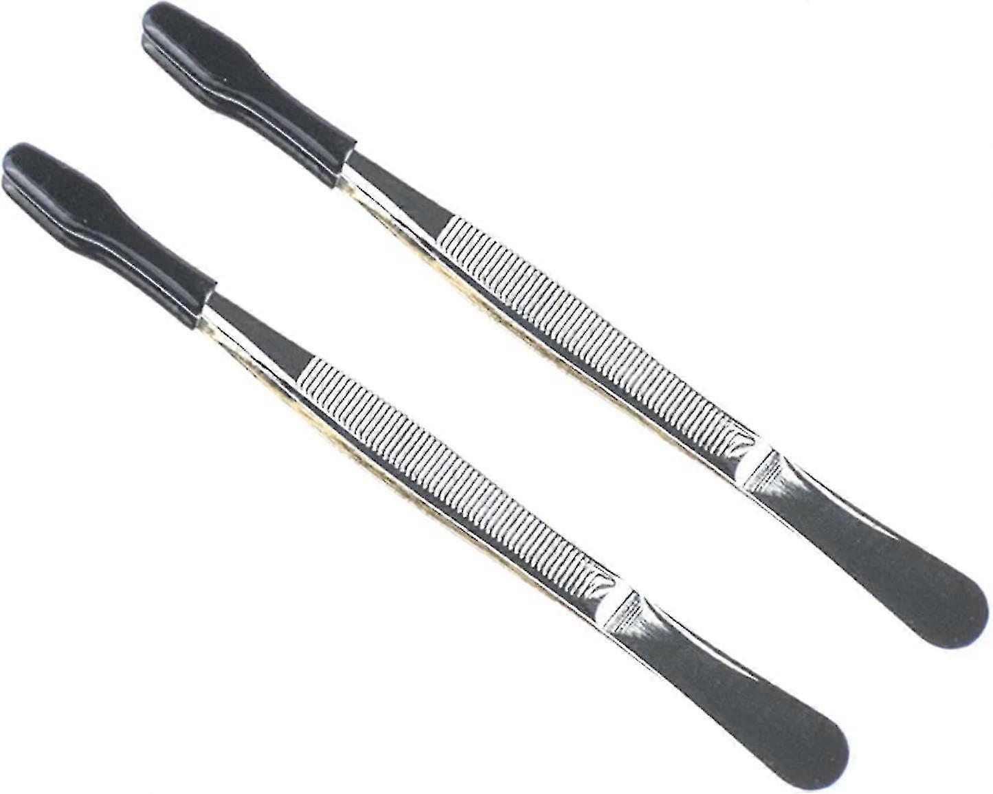 Pince à épiler en acier inoxydable à pointe en caoutchouc pour l’artisanat de bijoux (2 pièces)