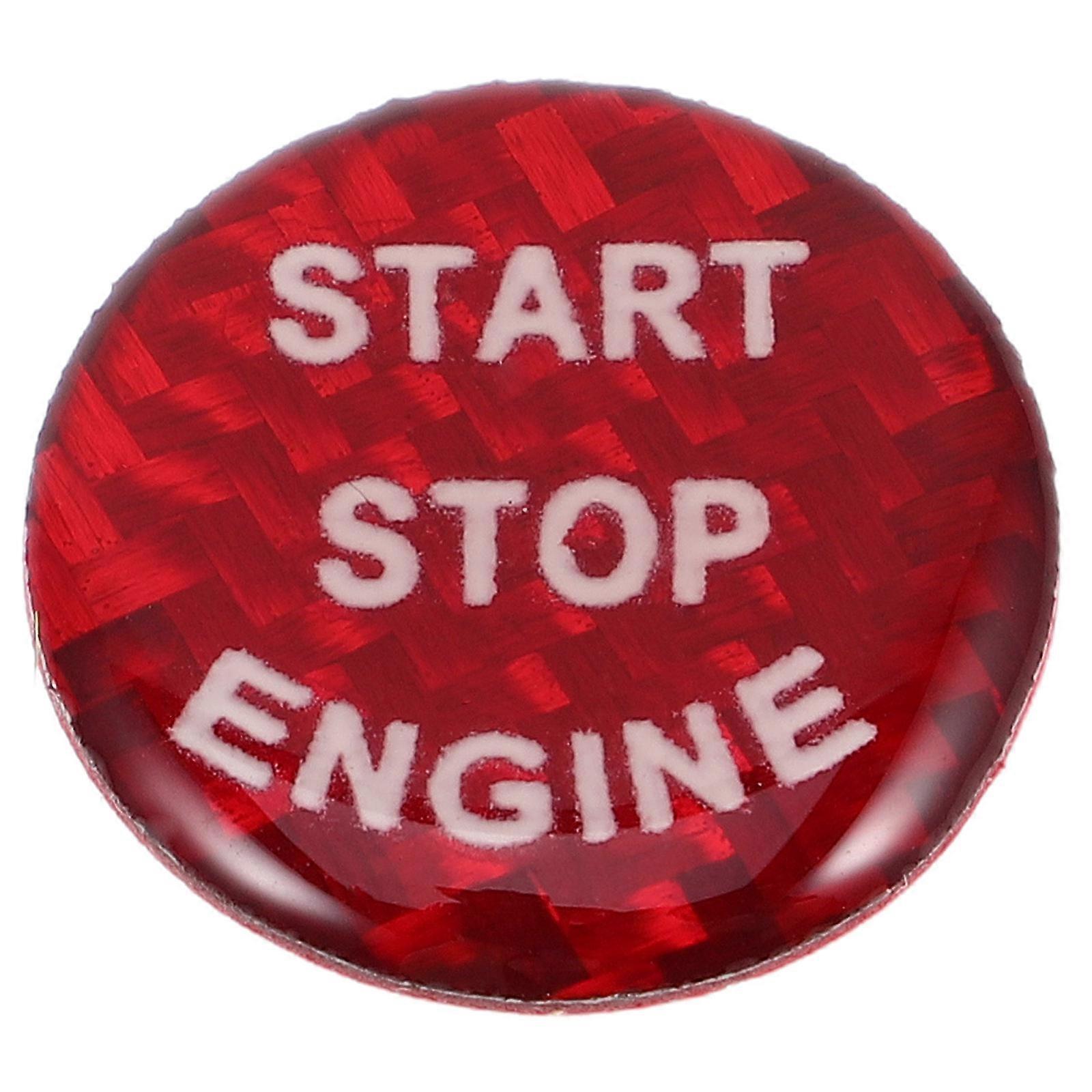 Automotive Ignition Engine Start Stop Button Cover Protective Cover Minimalist Design Red 21mm 1Pack