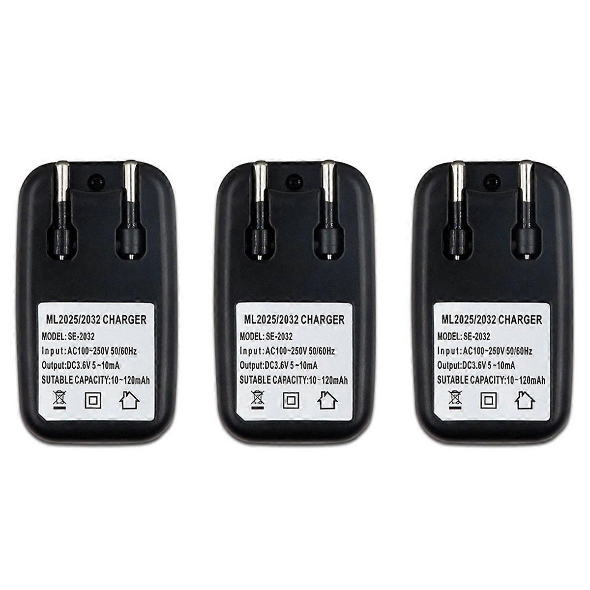 3.6V Battery Charger Lithium 2032 2025 For ML2032 ML2025 EU Plug