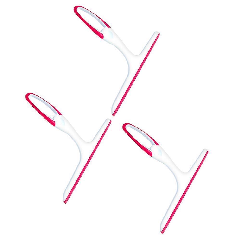 Professional Window Squeegee Glass Squeegee TPR Material Rosy 22x24.5cm Streak-free Cleaning 3Pcs