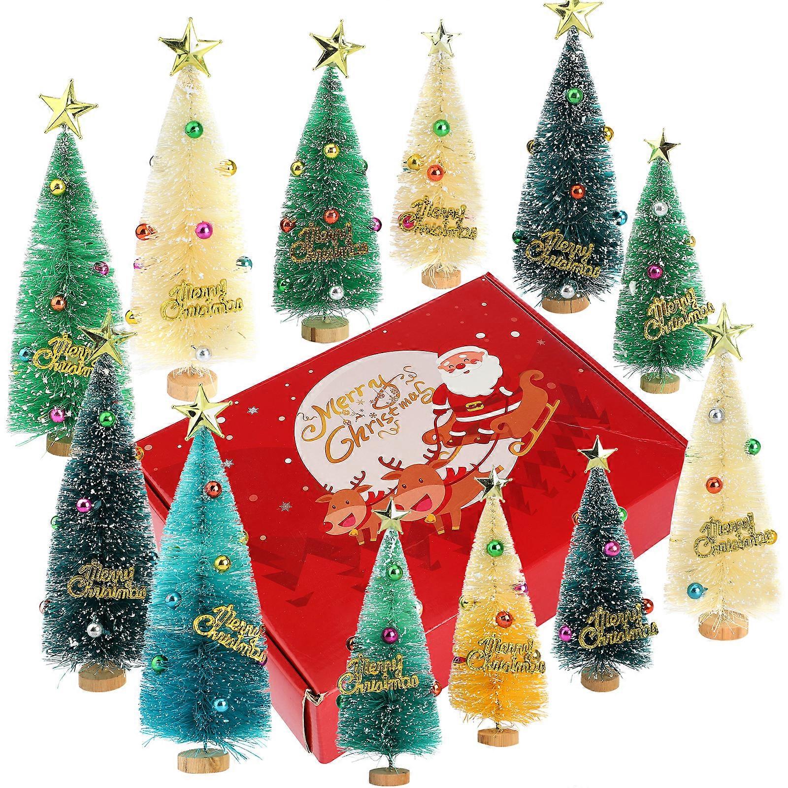 Artificial Christmas Tabletop Trees, Snowy Tips PVC Trees for Mini Christmas Tree Decor, Durable and Realistic Appearance for Various Indoor