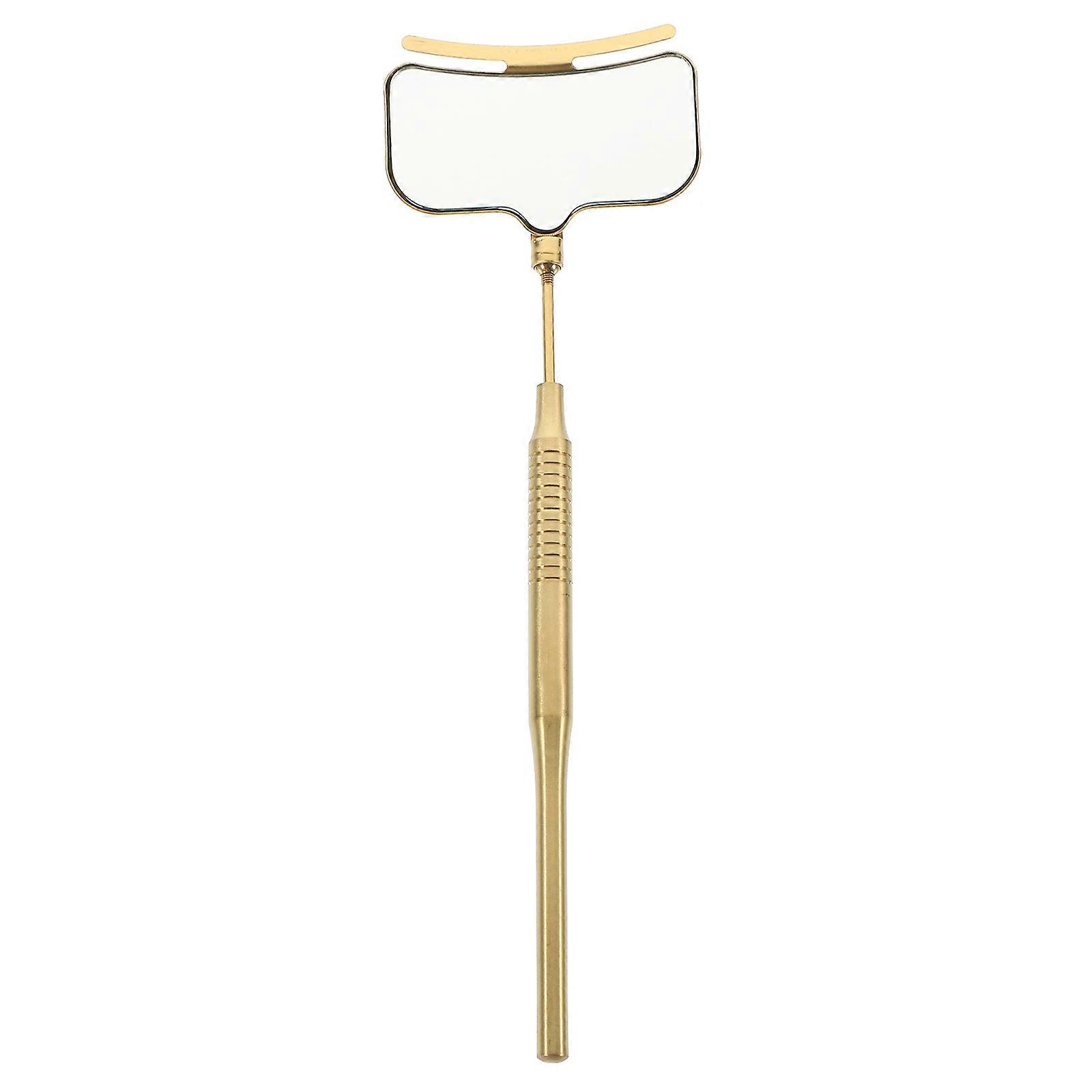 Lash Extension Supplies Eyelash Mirror Hand Held Golden 19.00X5.80X0.70CM Rectangular Simple and Fashionable Makeup Application 1Set