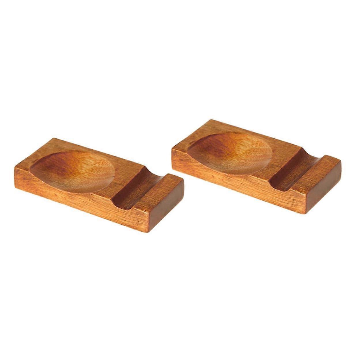 2 x Decorative Wooden Chopstick Stands in Japanese Spoon Rest and Chopstick Holder for Stylish Table Decoration