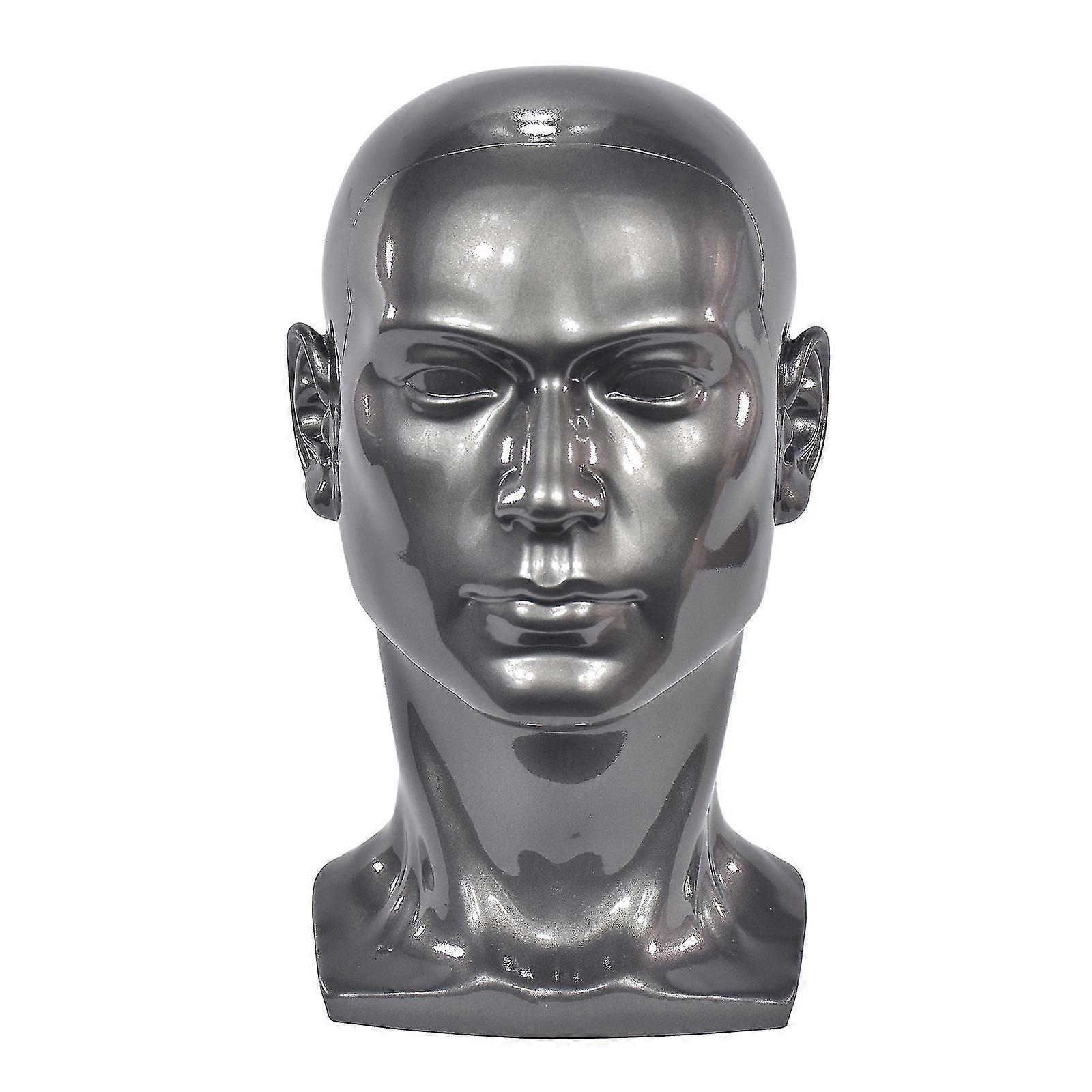 Mannequin Head Man Dummy for Scarf Hat Sunglass Display Manikin Head Grey