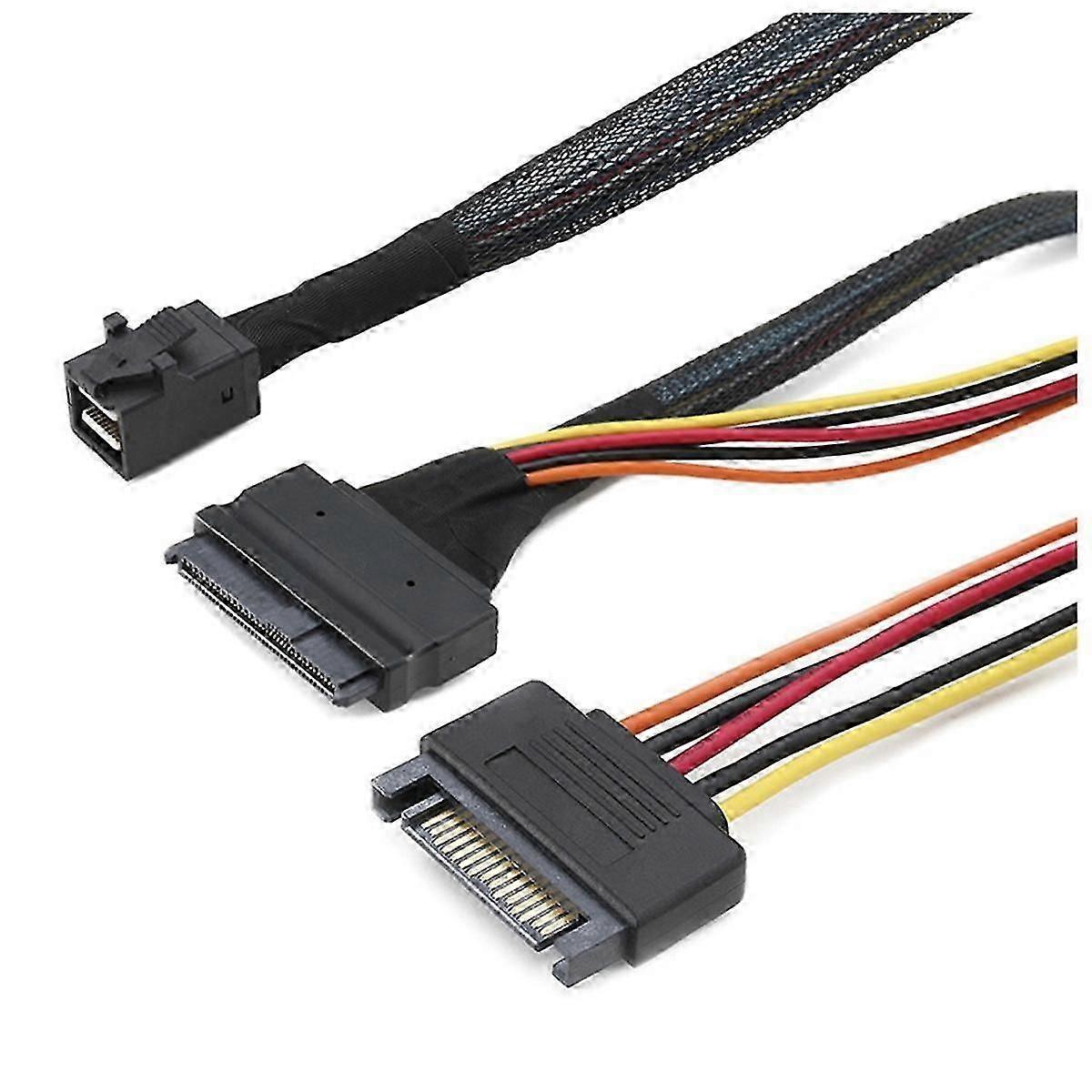Built-in 12G Mini SAS HD to U.2 36P SFF-8643 to SAS U.2 SFF-8639 Cable with 15Pin SATA Power Supply