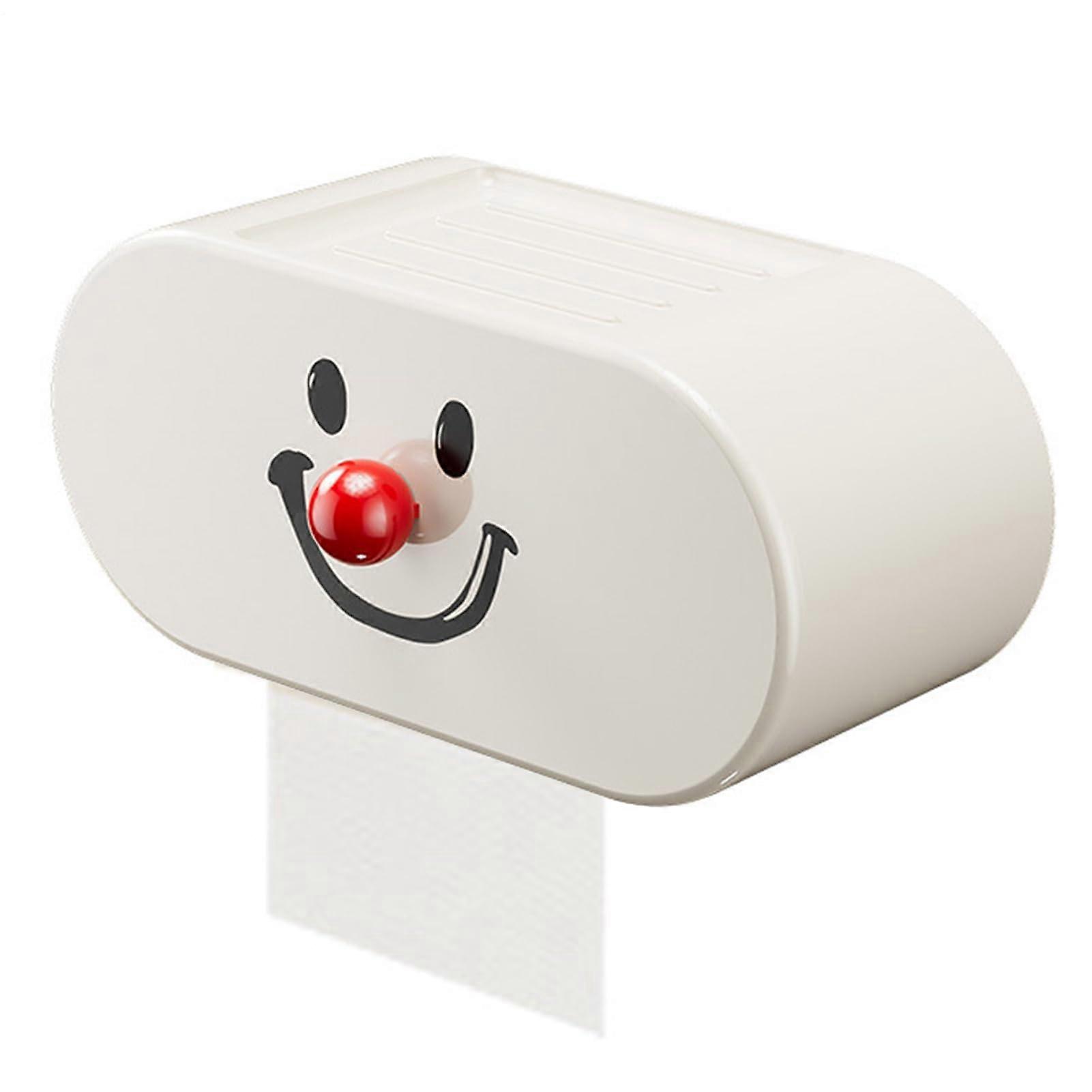 Toilet paper holder Toilet paper roll holder, adhesive slim organizer with smiling face for RV, apartment, dormitory