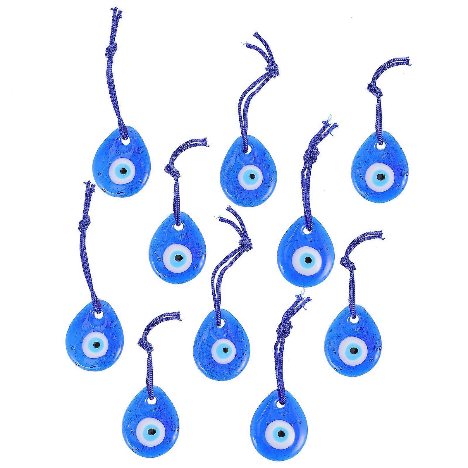 Evil Eye Pendants For Parties Traditional Design Glass And Synthetic Material Amulet 10Pcs