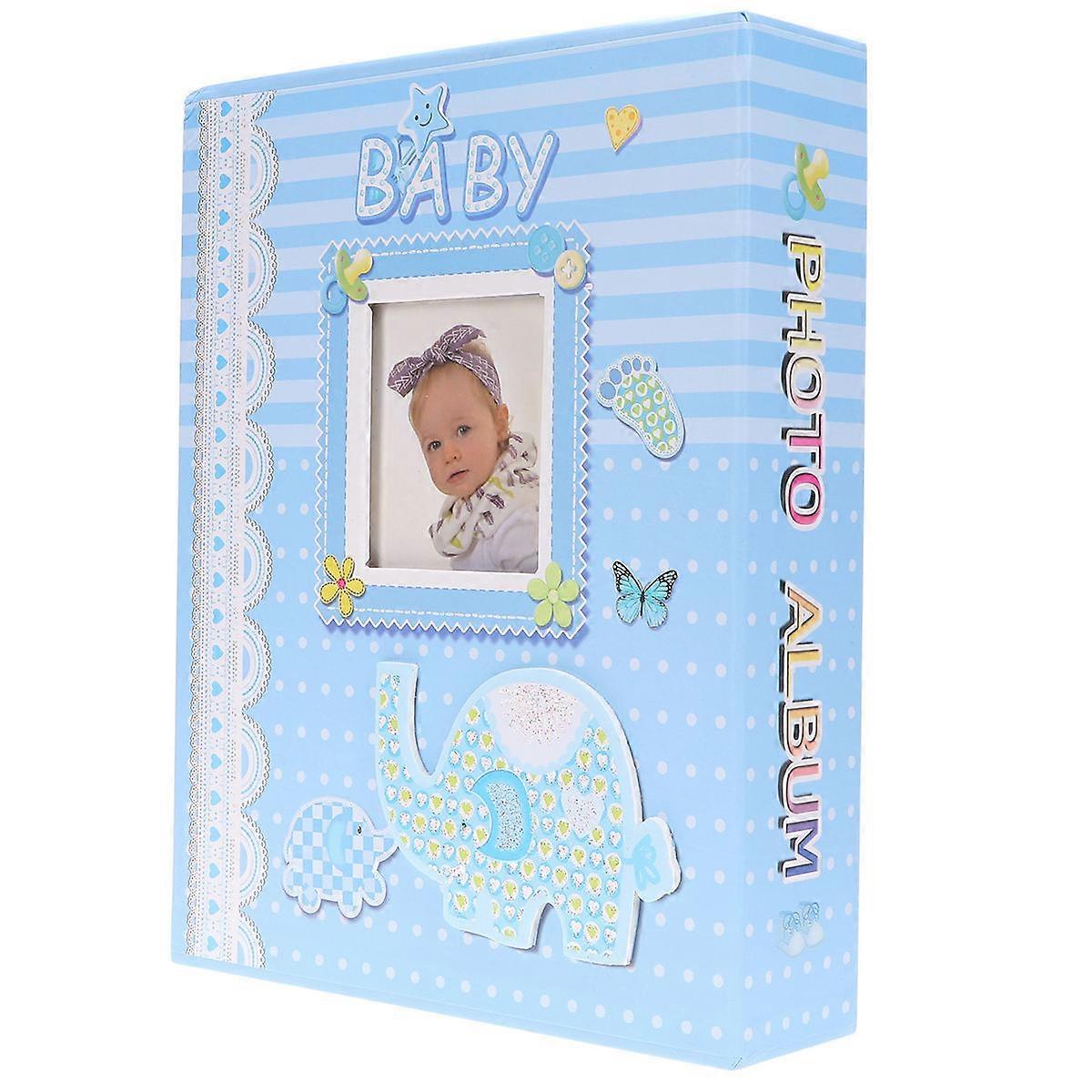 Scrapbook for Kids Blue 6 Inch 200 Pages Photo Album for Pictures Rectangular Paper PP 1Pcs