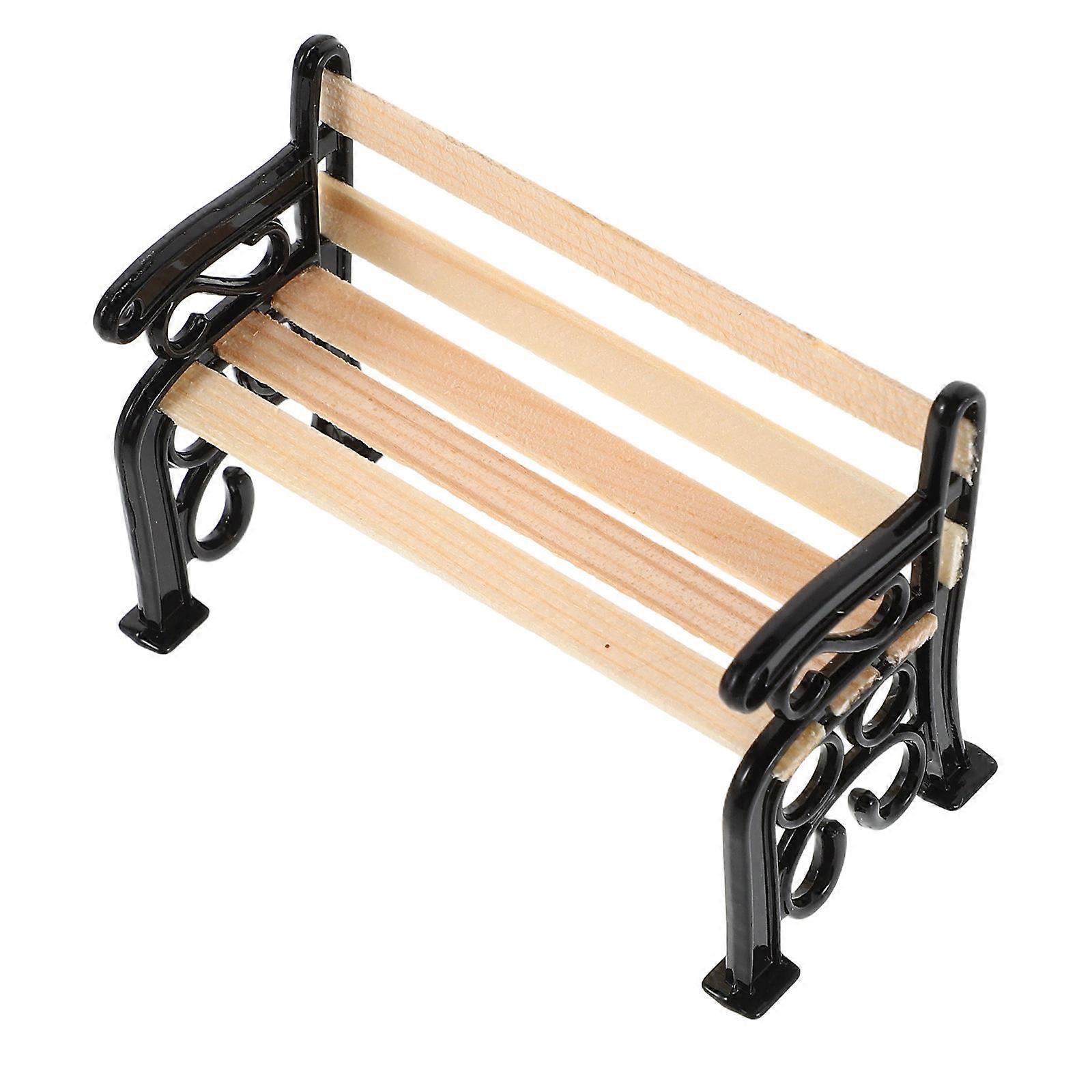 Miniature Garden Bench for Photography Appropriate Proportion Mini Furniture Prop 5.00X3.30X2.50cm 3Pcs