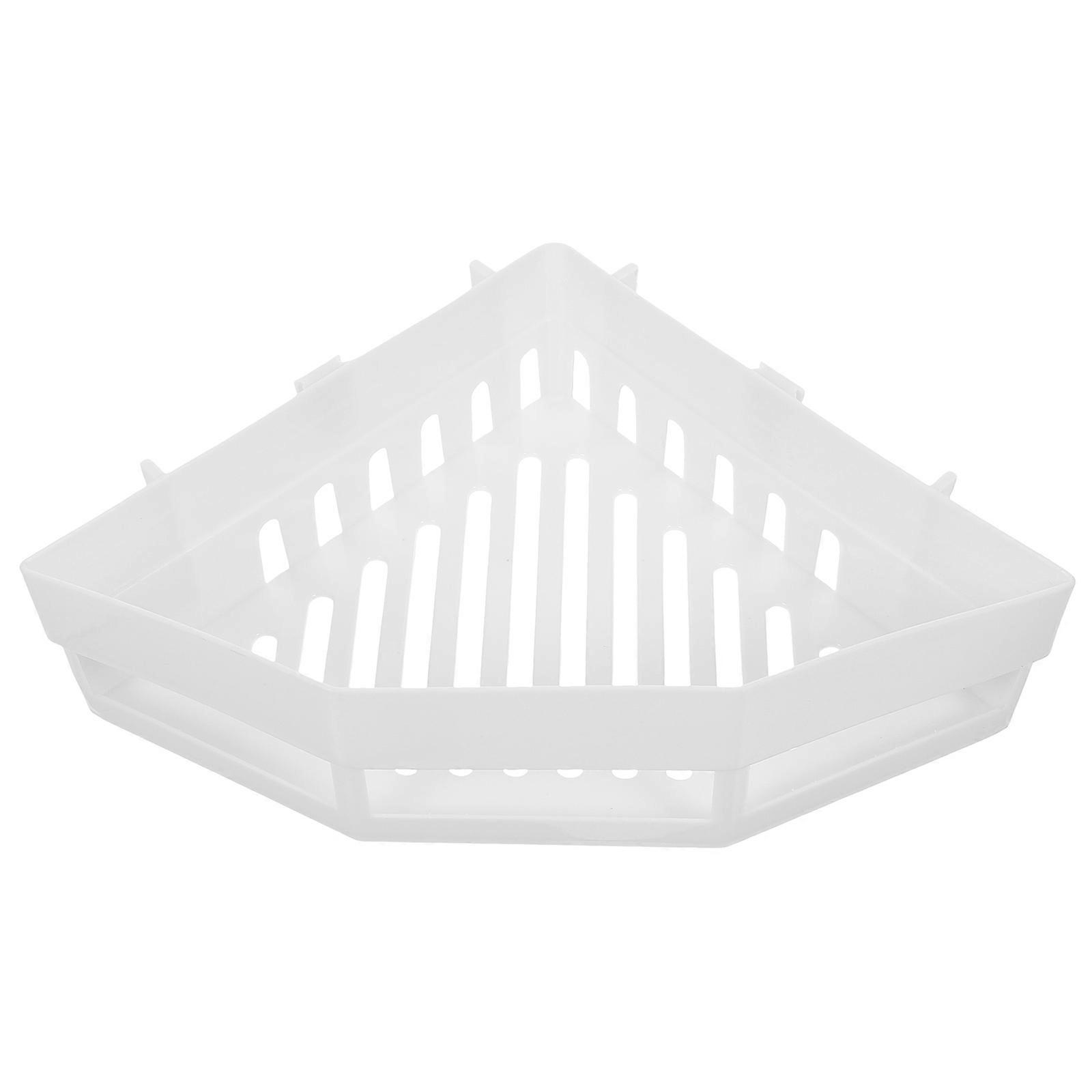 Bathroom Storage Rack Triangle Shelf Wall Mount for Shower White