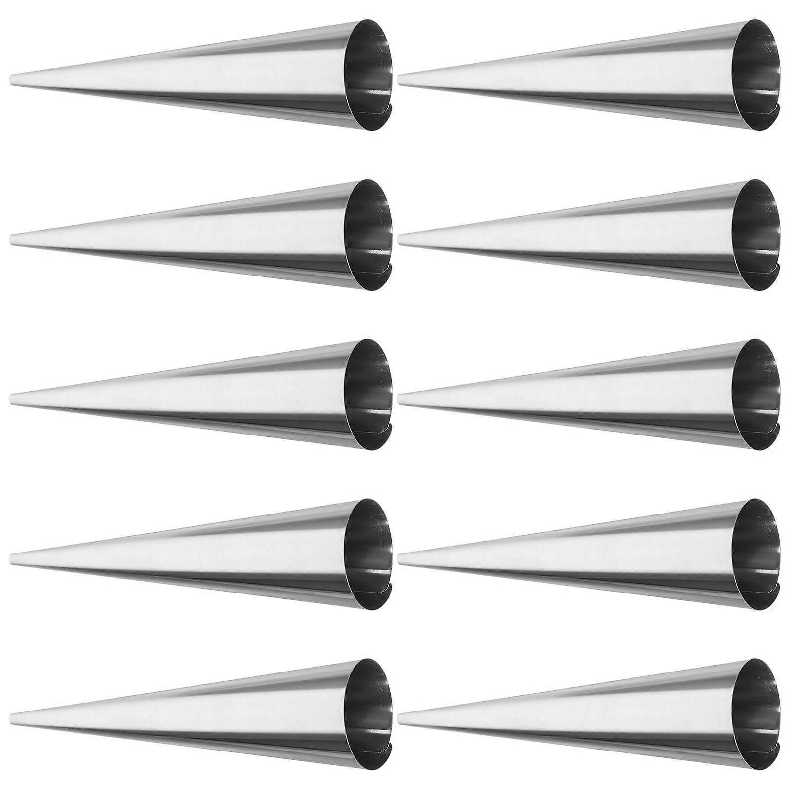 Here's a well structured product description and key information for the **"10pcs Stainless Steel Cone Shaped Cream Horn Moulds"** — ideal for use in