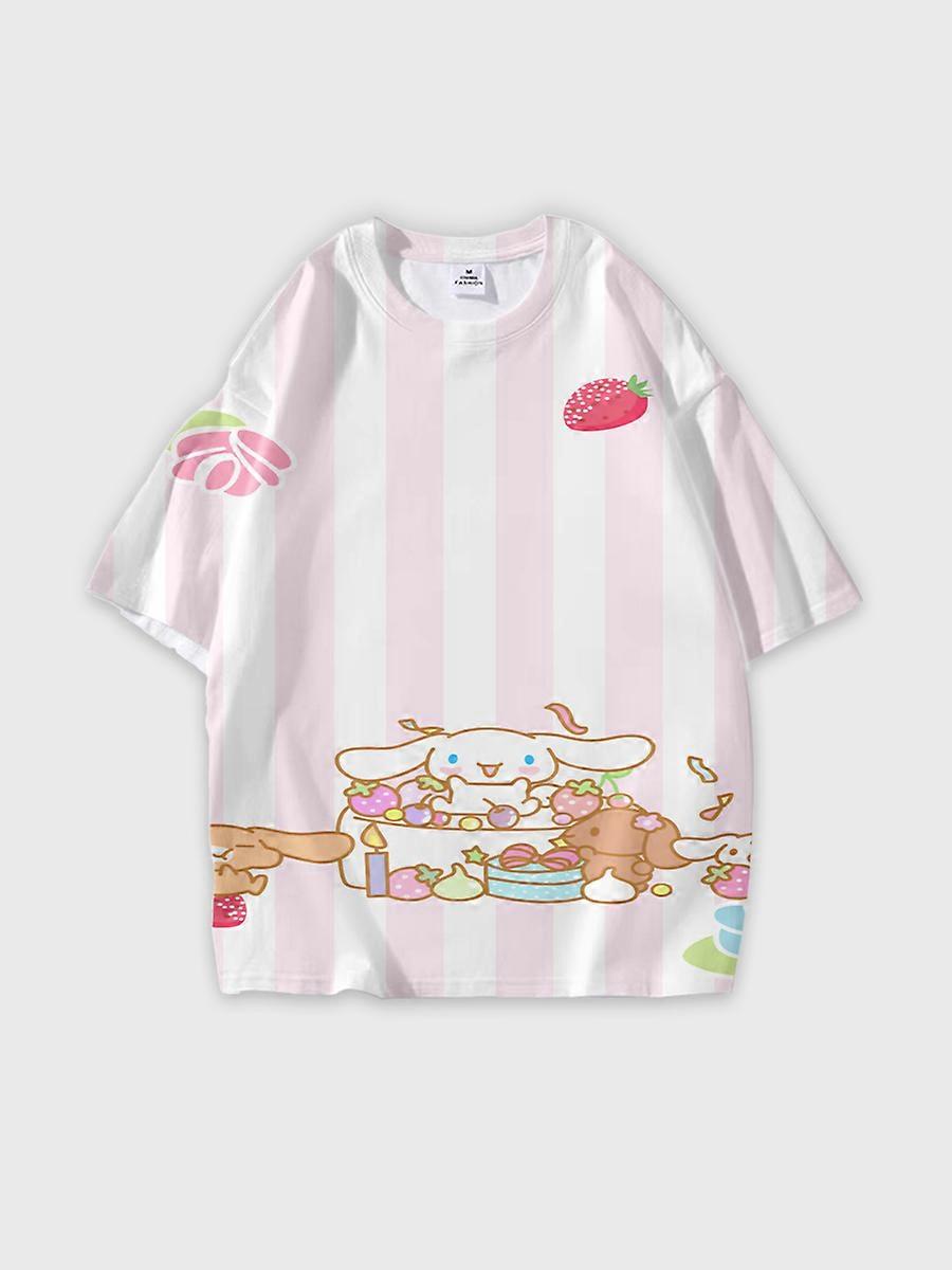 T-shirt round neck Pattern loose short sleeve JW1008