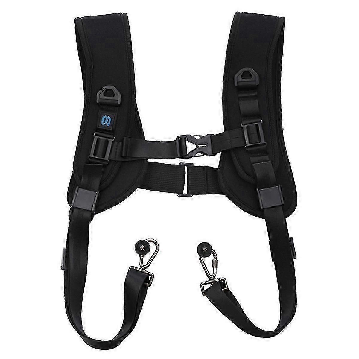 Harnais à double bretelle pour appareil photo reflex numérique avec libération rapide, réglage en mousse de décompression rembourrée douce