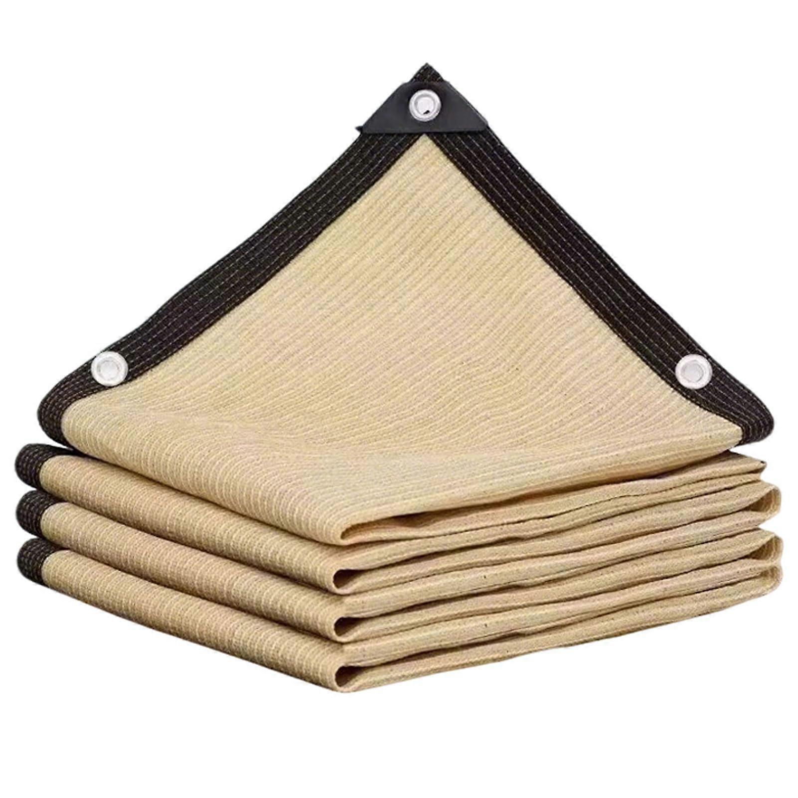 Shade Net Beige 2x1m, Shade Net with Grommets, Garden Shading Net, Greenhouse Shade Net, UVResistant, for Houseplants, Terrace Plants