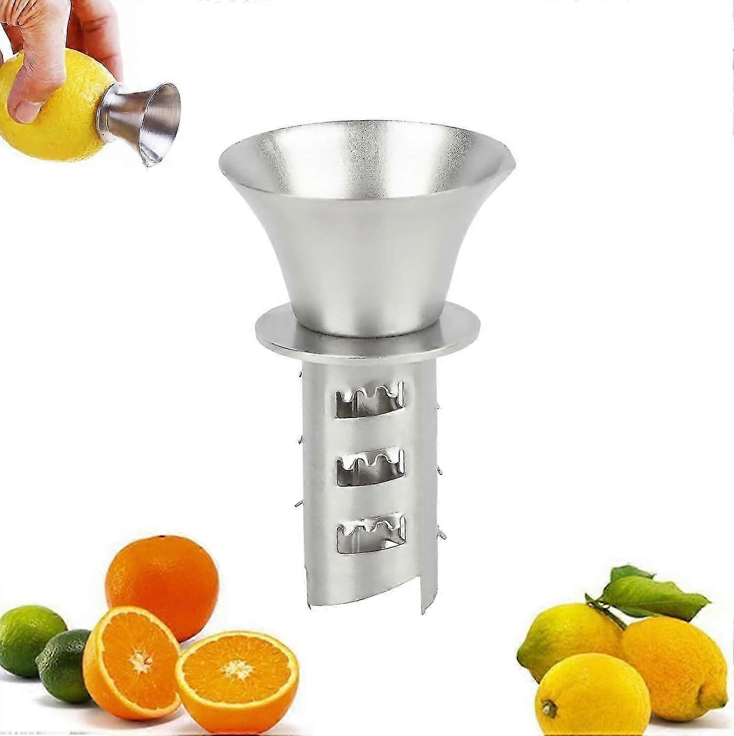 Stainless Steel Manual Lemon Juicer Squeezer Reamer 18/8 Stainless Steel Hand Held Citrus Juicer and Lemon Pourer Screw Limes squeezer