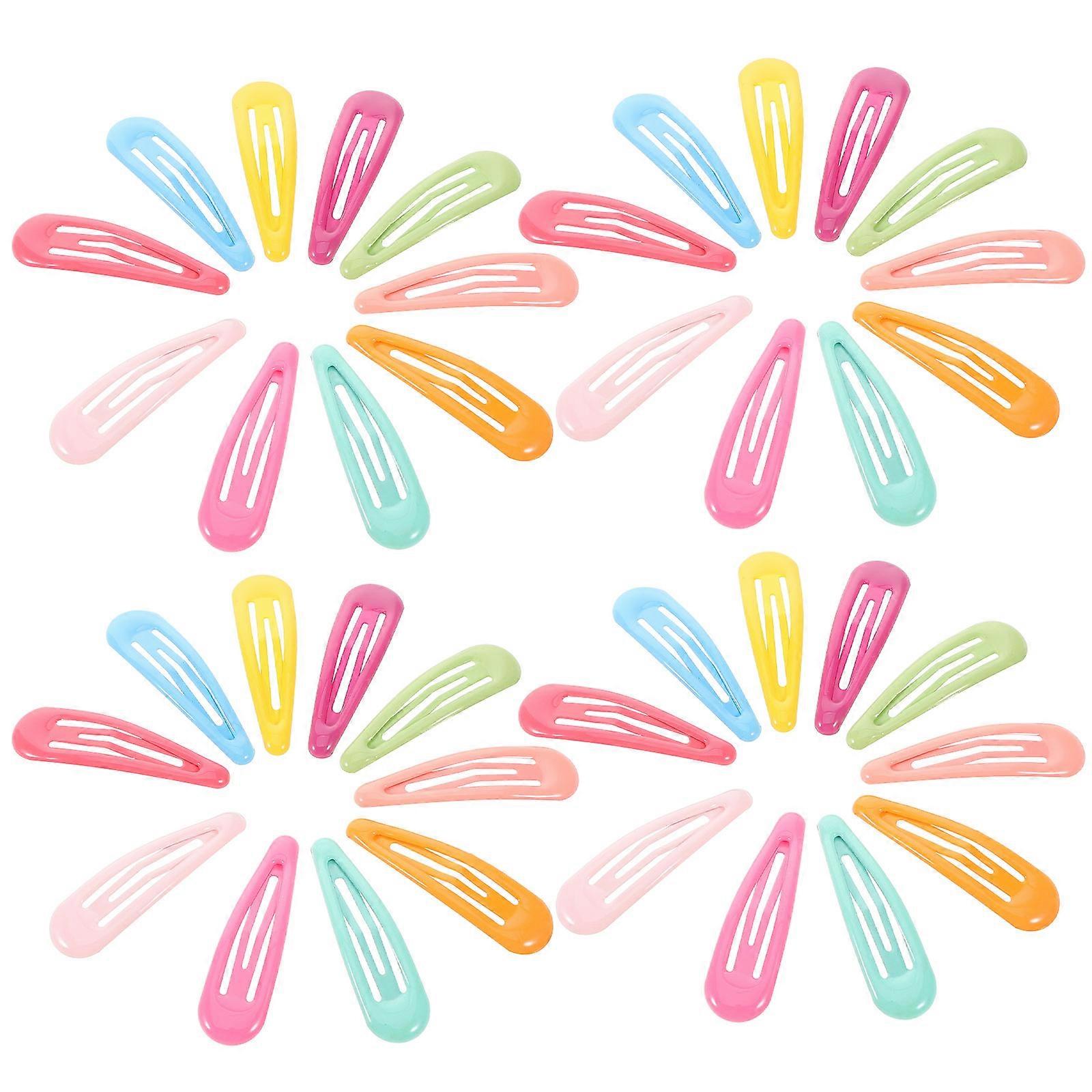 Colorful Hair Clips for Kids with Baked Enamel Drips Assorted Colors Ideal for Toddler Hairstyles 40 Pieces