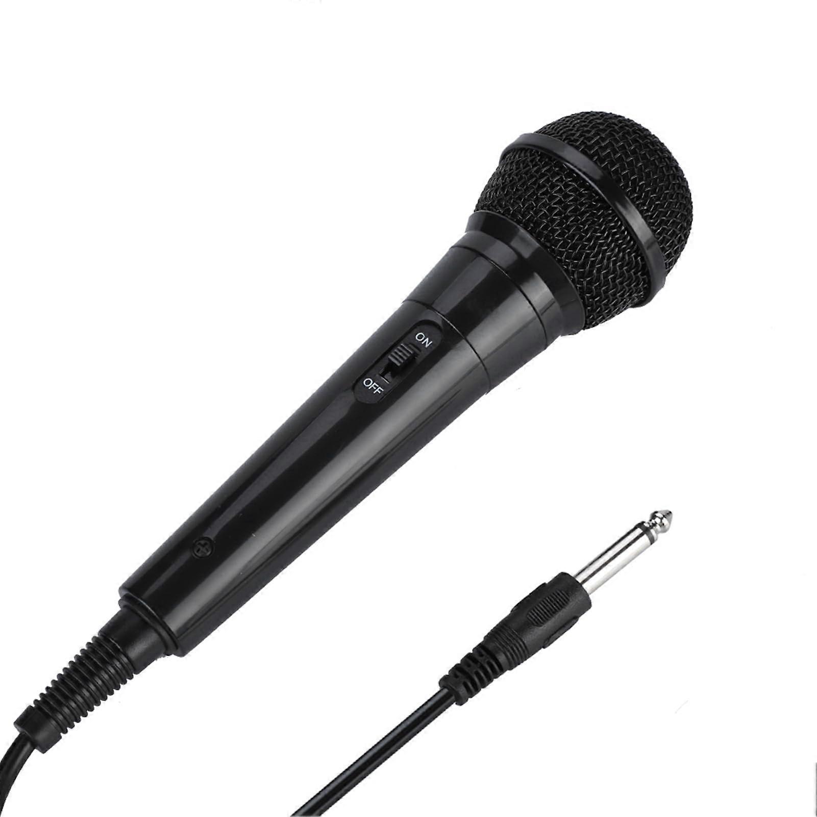 Karaoke Microphone, Singing Machine Portable Wired Dynamic Mic for Speakers, AMP (Black)