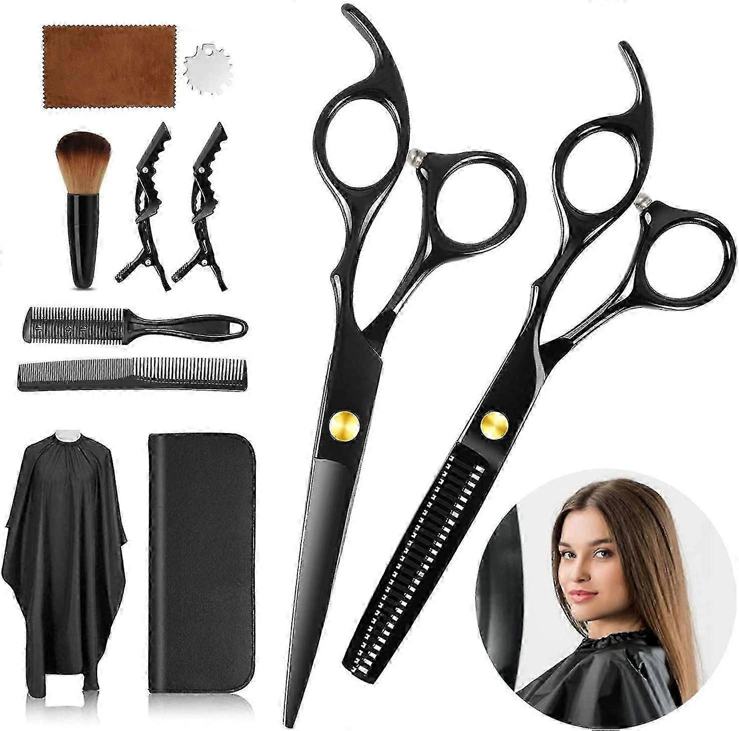 Ciseaux de coiffure, ensemble professionnel de 11 ciseaux de coiffure, cheveux