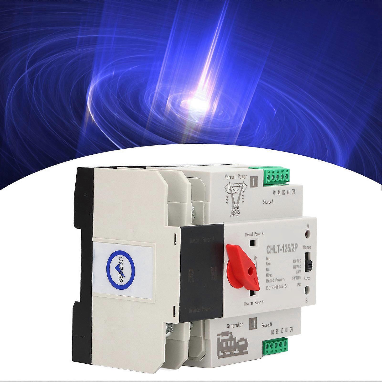 Dual Power Automatic Transfer Switch Flame Retardant Dual Power Switch for Shopping Mall AC230V 100A 