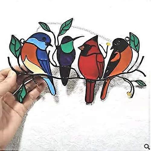 Glass Window Hanging Colorful Birds Acrylic Decoration Nordic Style 8 for Home Decor and Window Display