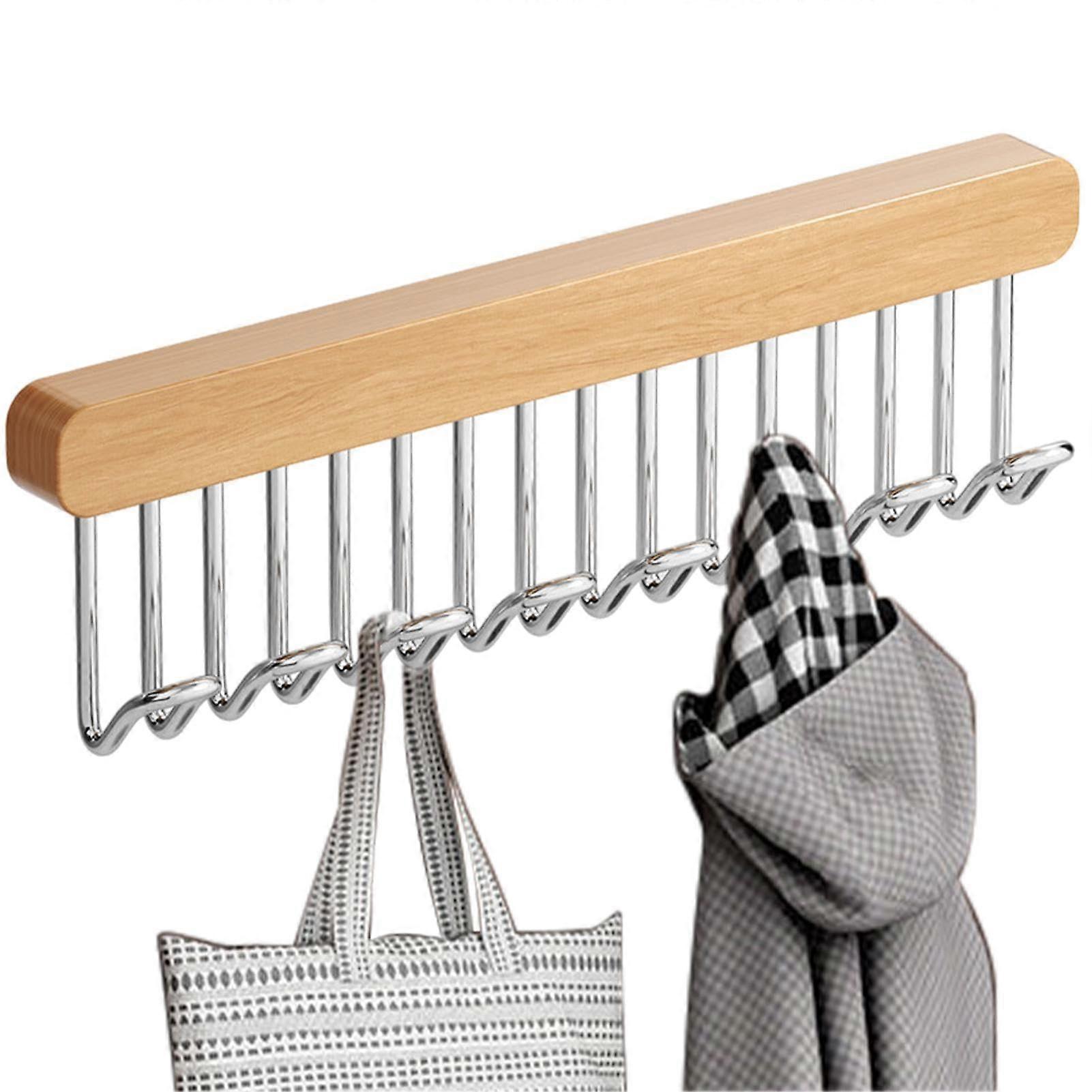 Non-Slip Coat Rack with 8 Hooks, Space Saving Closet Organizer, Belt Hangers for Wardrobe