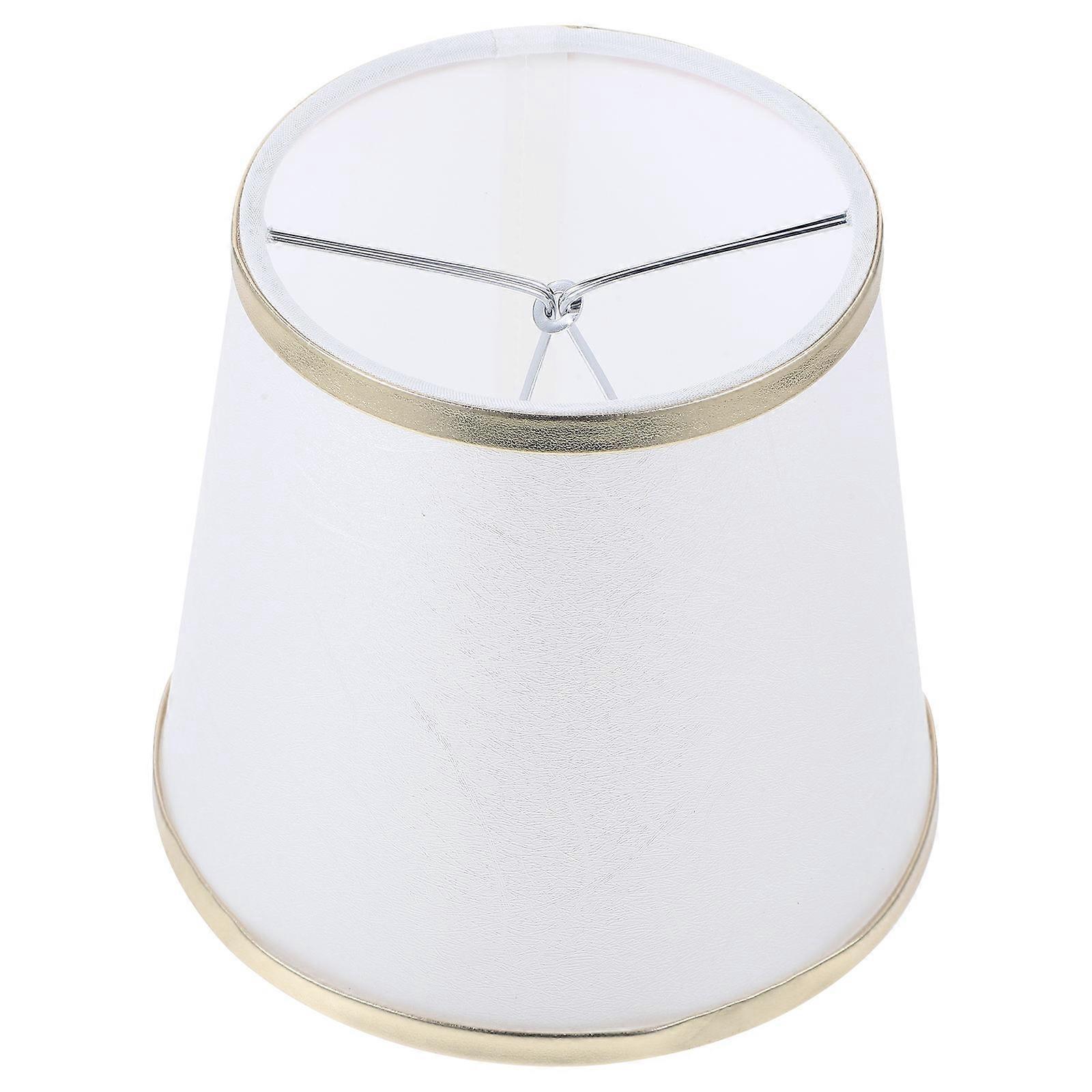 Transparent Composite Fabric Ceiling Lamp Shade with Gold Trim, Compatible with Pointed Bulbs for Bedroom & Office Use