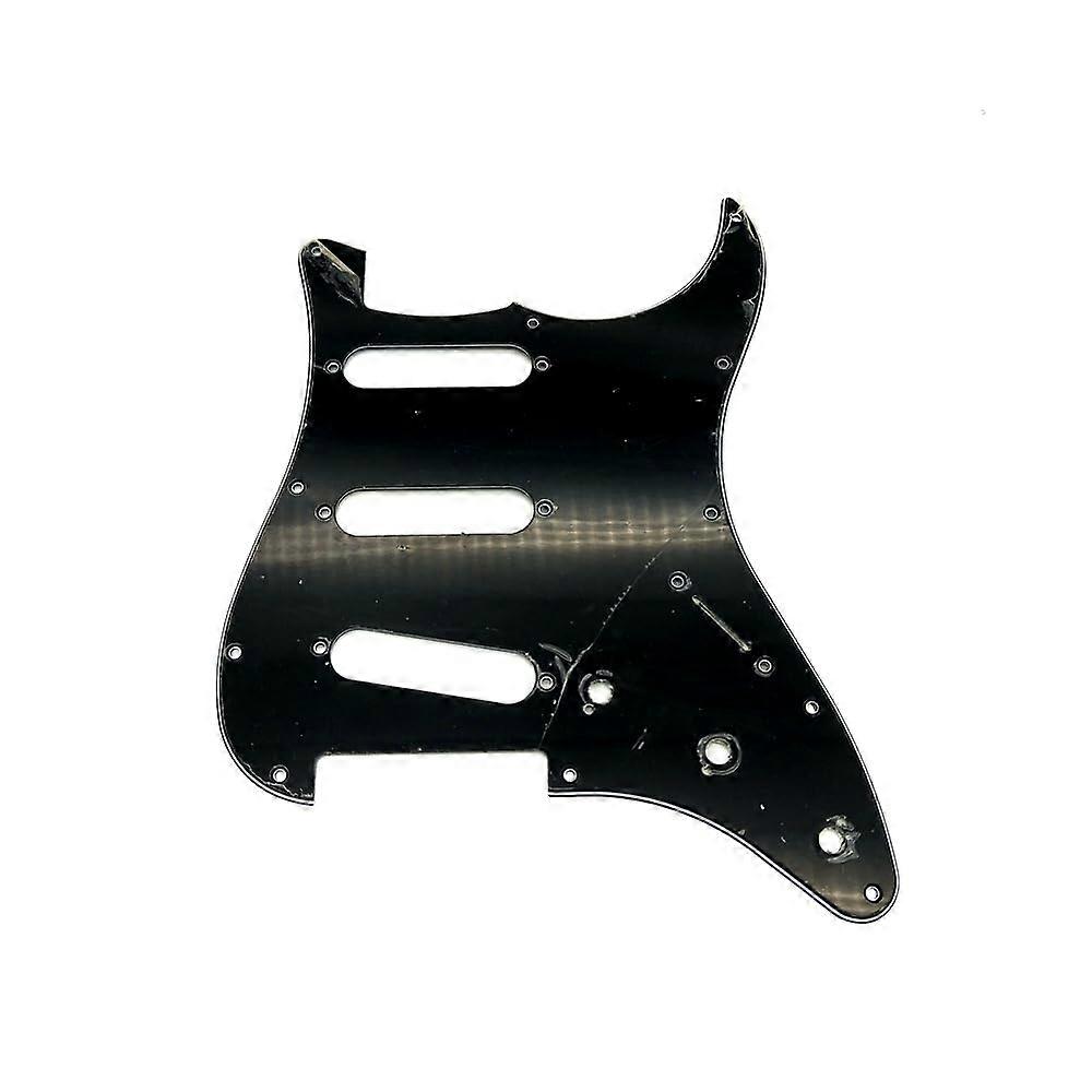 Electric Guitar Pickguard 3 Ply 11 Hole for SSS SSH and HSH Compatible for Modern ST Style Guitar Parts White and Black (Color : SSS Black 3ply)
