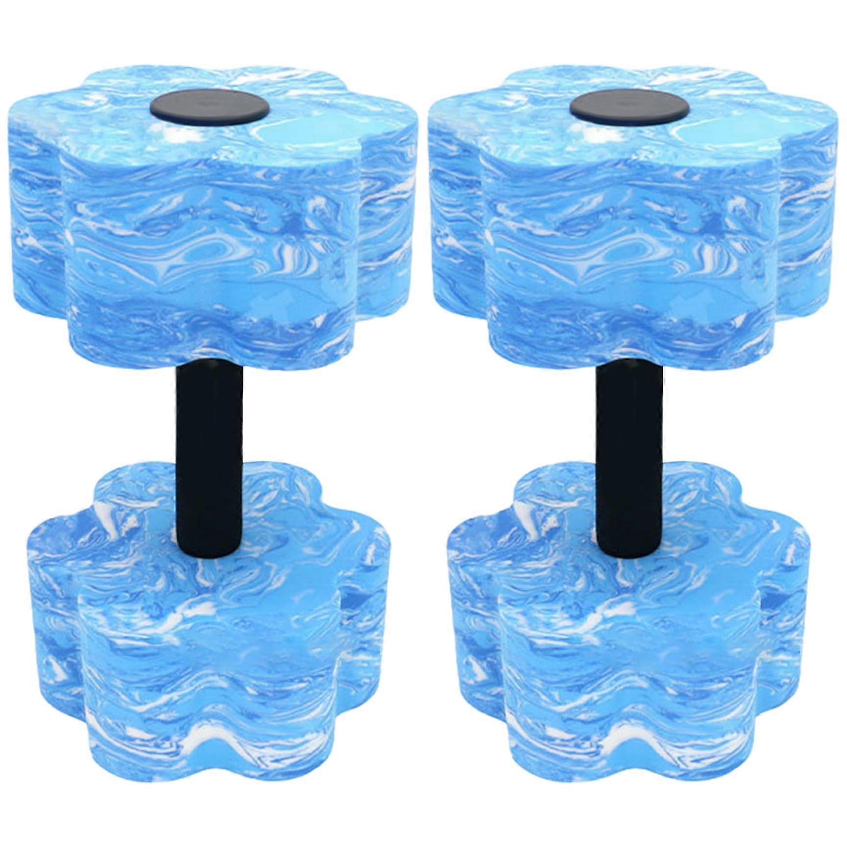 2PCS Water Dumbbells Flowershaped EVA Foam Water Weights for Kids High Buoyancy Quick Pool Weights Blue