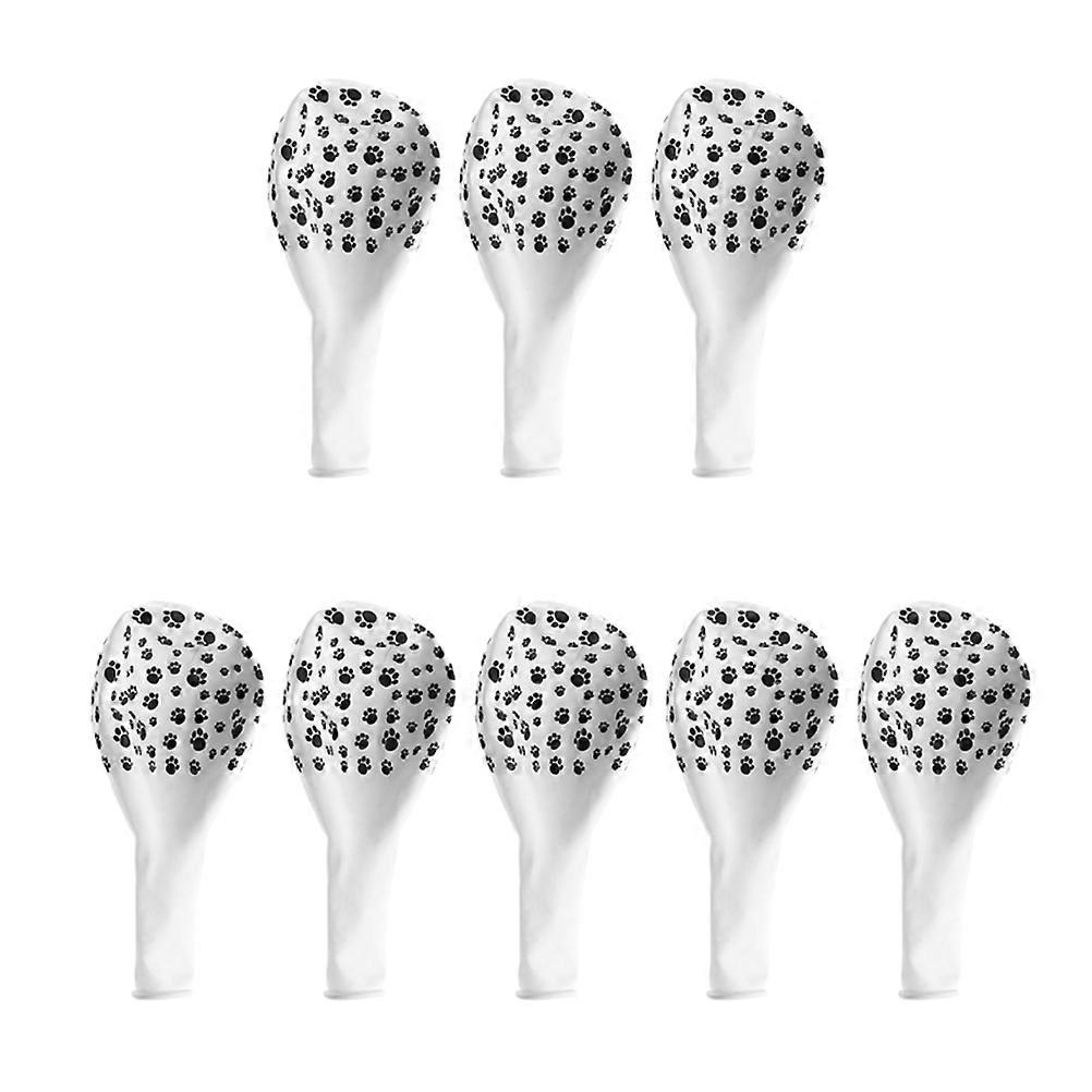 White Dog Paw Print Latex Balloons for Party Decor Use 12pcs
