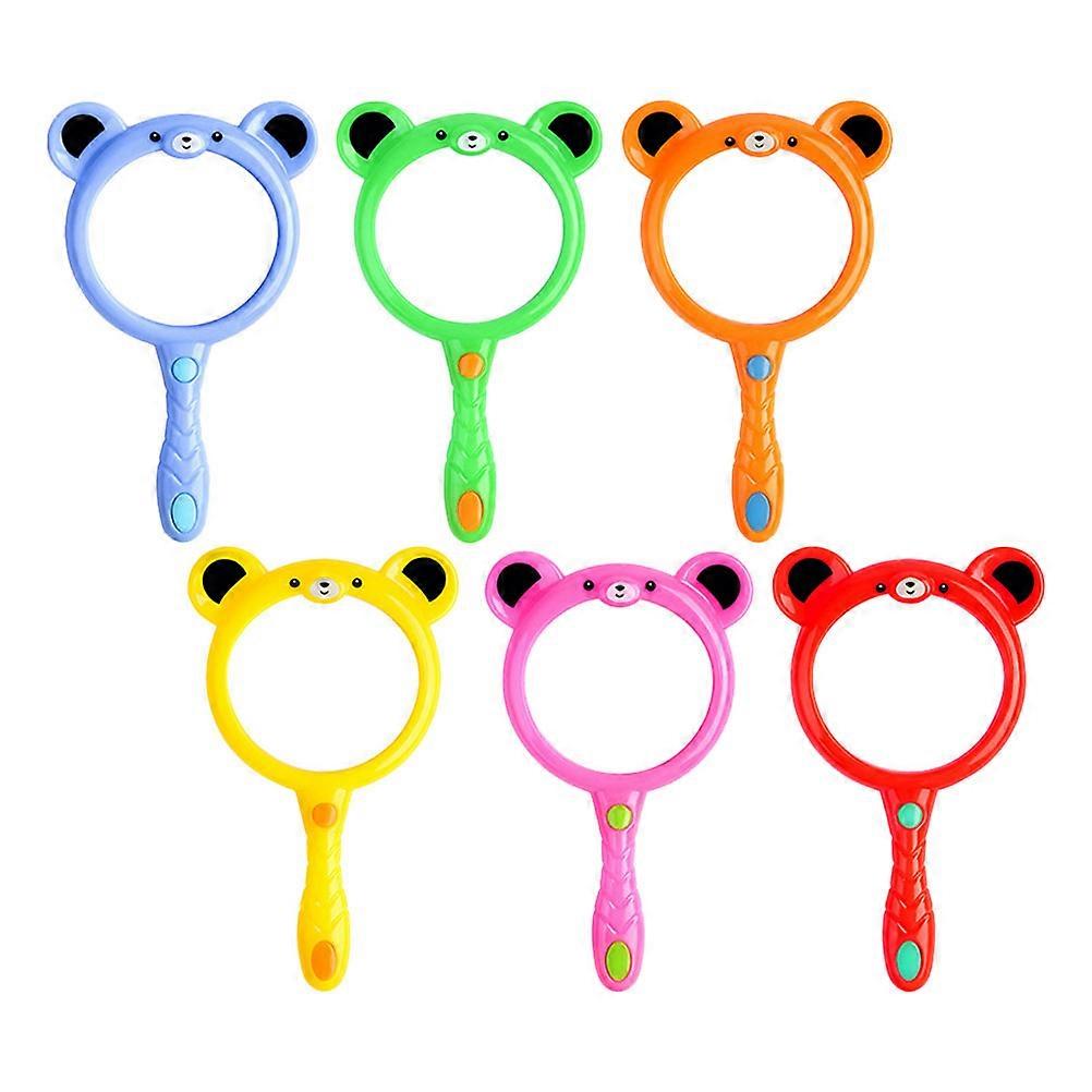 Magnifying Glasses For Kids Teaching Resources Observation Tool Plastic Magnifier Mini Handheld Assorted Color 6Pack