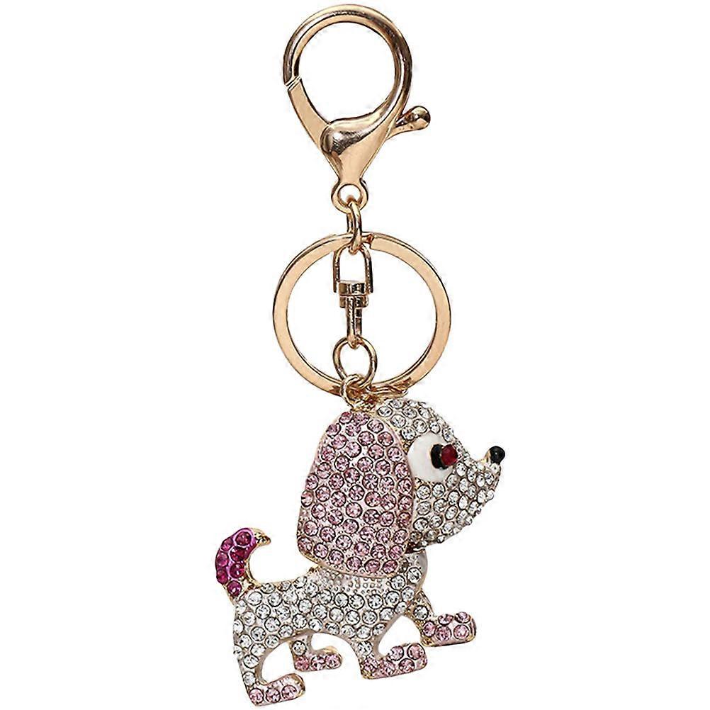 Puppy Keychain Backpack Hanging Pendant Metal Pendant Shiny Dog Keyring Decoration