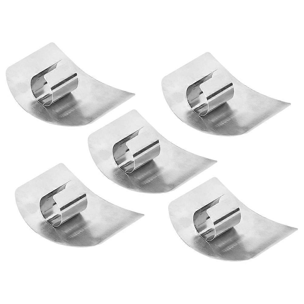 Stainless Steel Finger Protector for Cutting Food Kitchen Use 2 6X2X1in 5Pcs