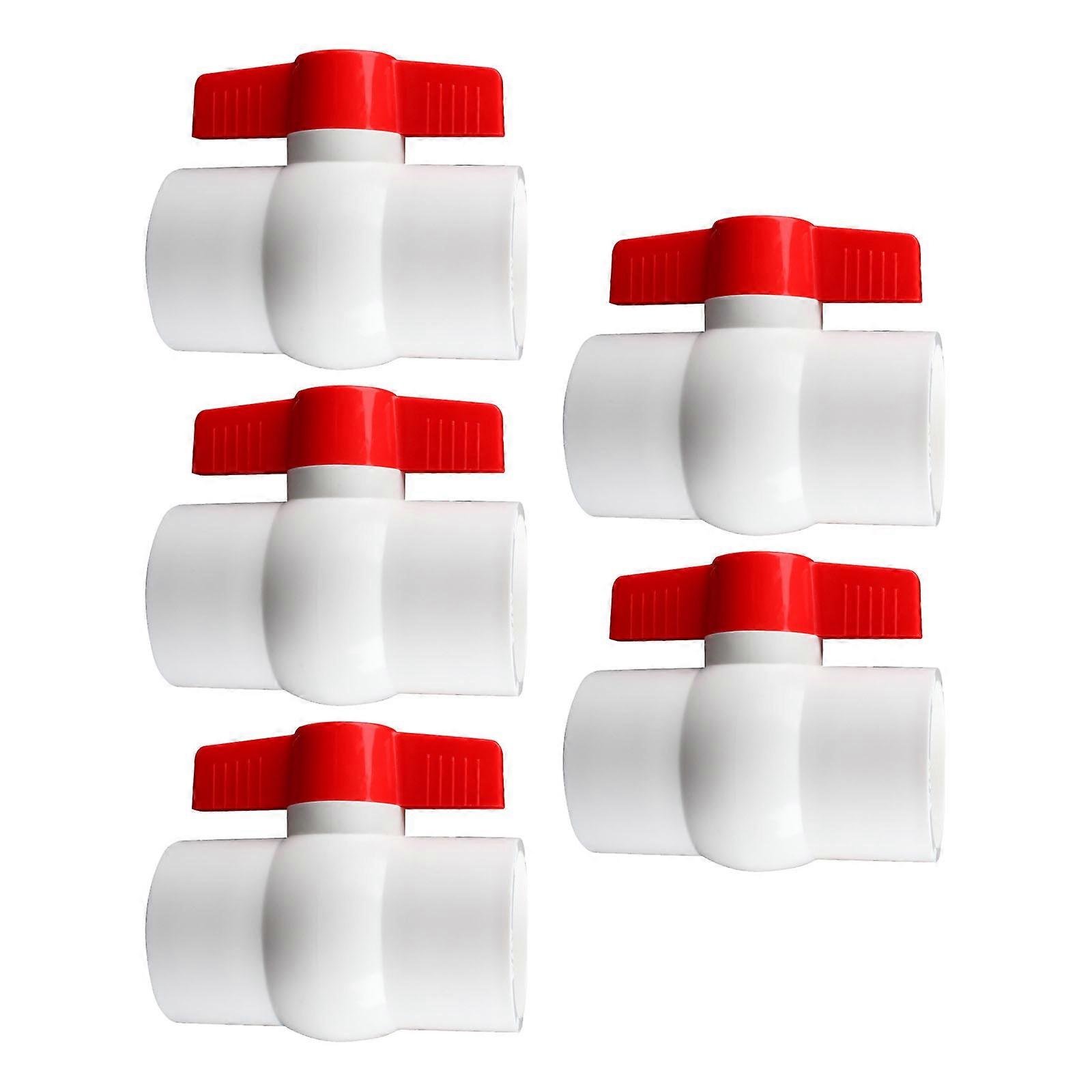 5 Pack de 2 vannes rondes en PVC multi-usages en pouces T poignée Vannes d’arrêt d’eau pour piscines et systèmes d’irrigation Multicolore