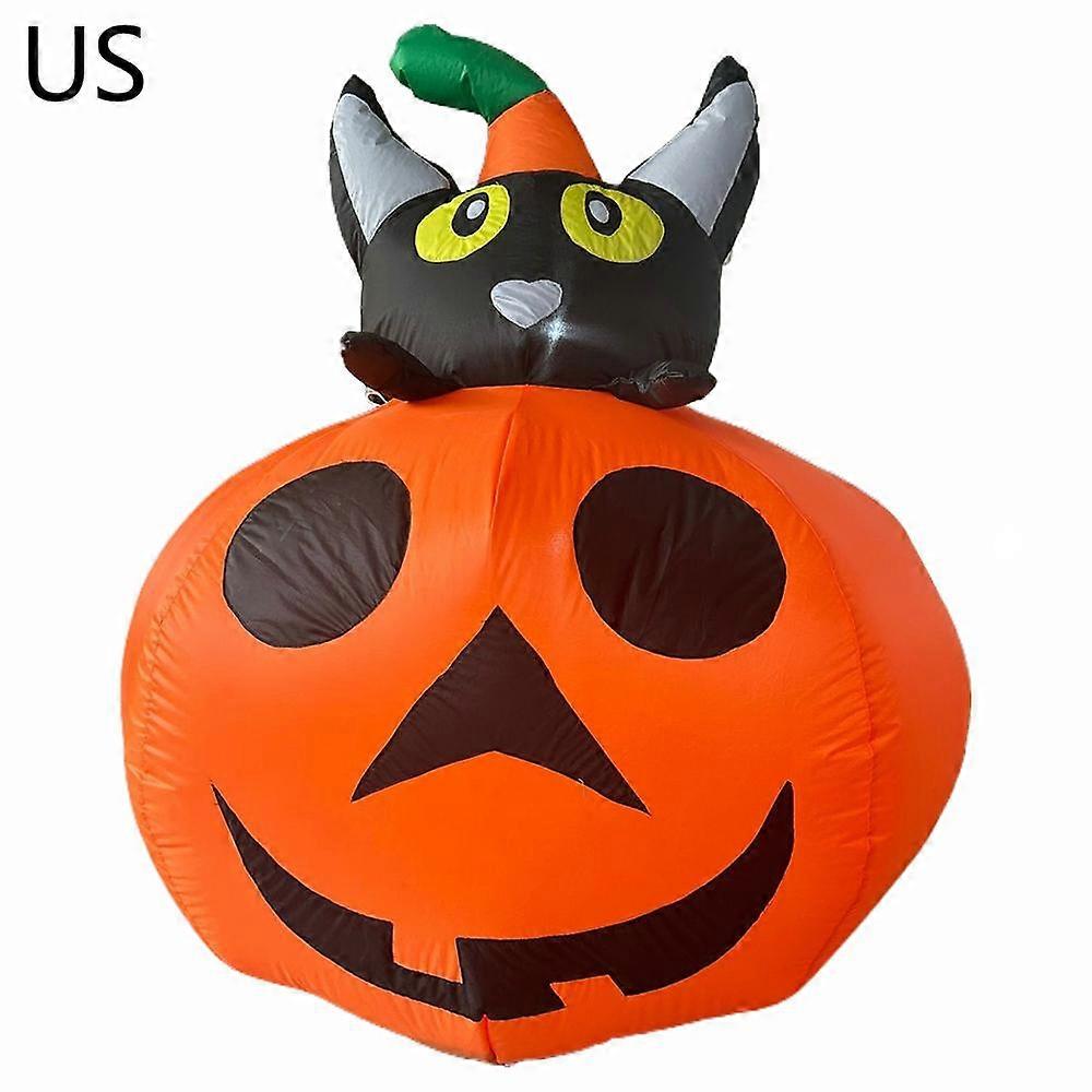 Halloween Pumpkin Black Cat Inflatable Model Led Light Outdoor Indoor Decor