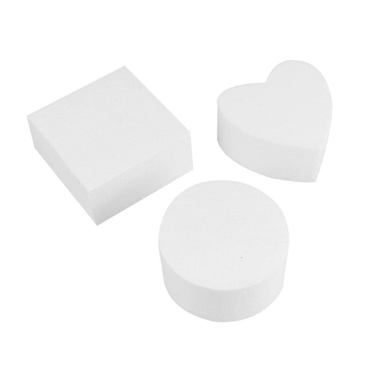 Cake Decorating Practice Mould Round Square Heart Shape Plastic 3Pcs Baking Tools