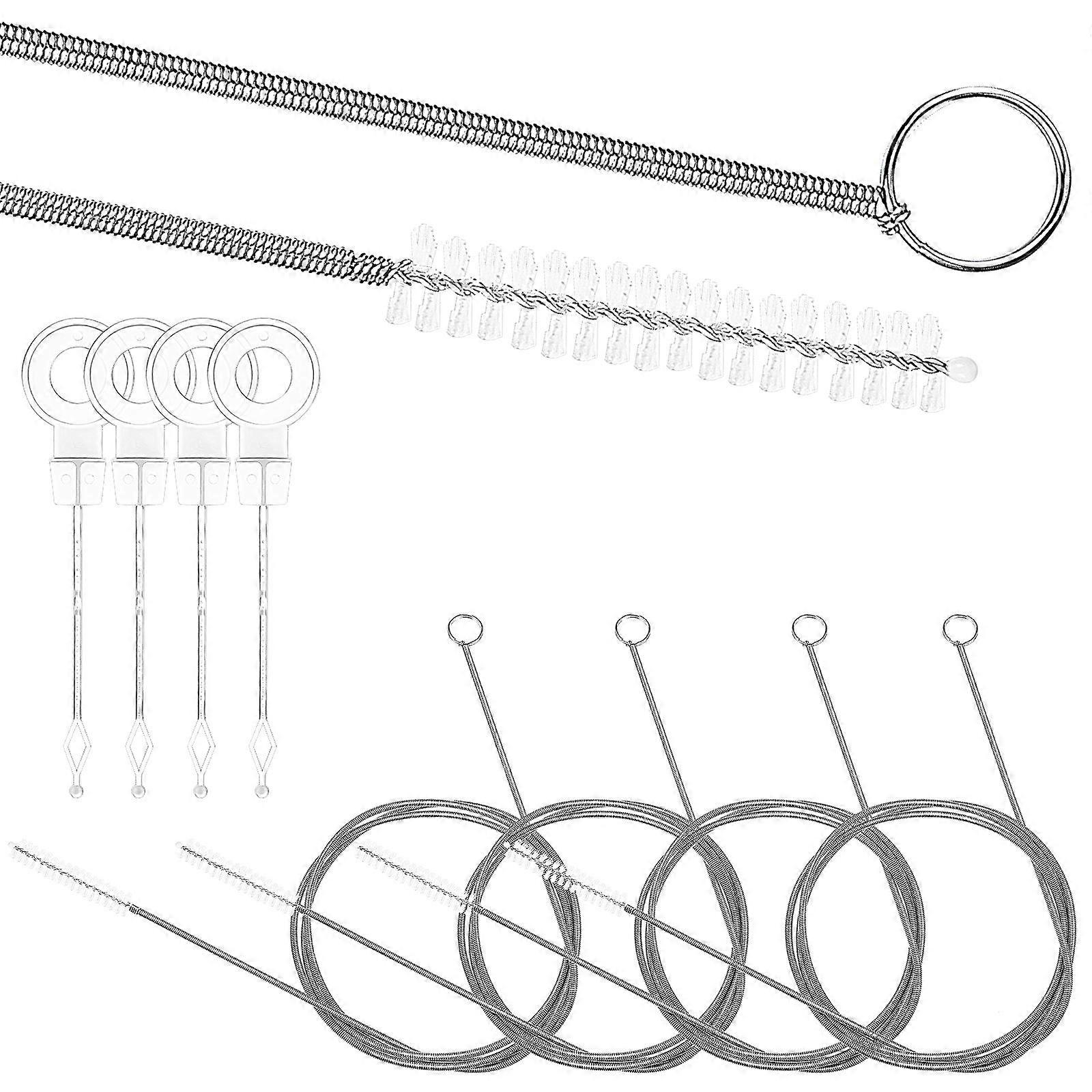 Flexible Drain Cleaning Brush Set – 4pcs Tube & Sink Plunger Sticks for Efficient Household Waste Removal