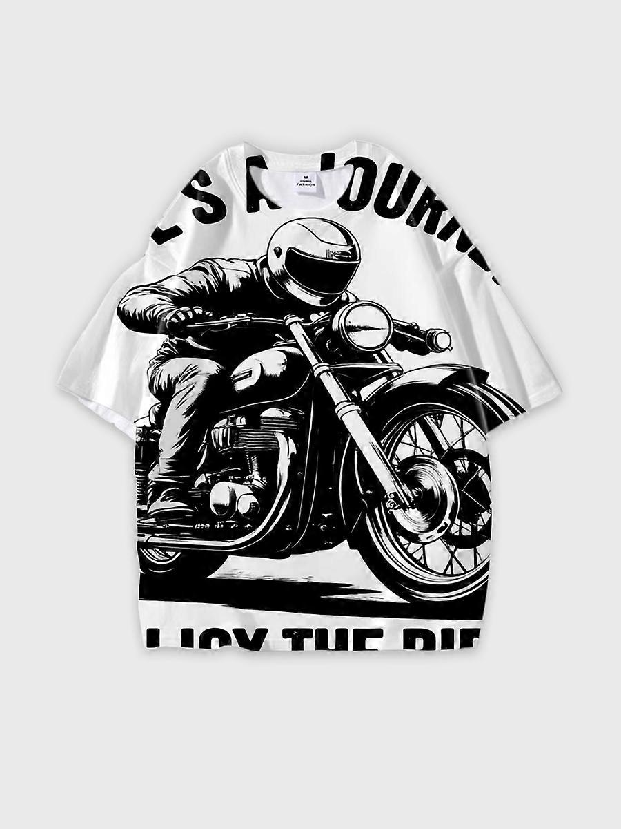 T-shirt round neck Pattern loose short sleeve E442