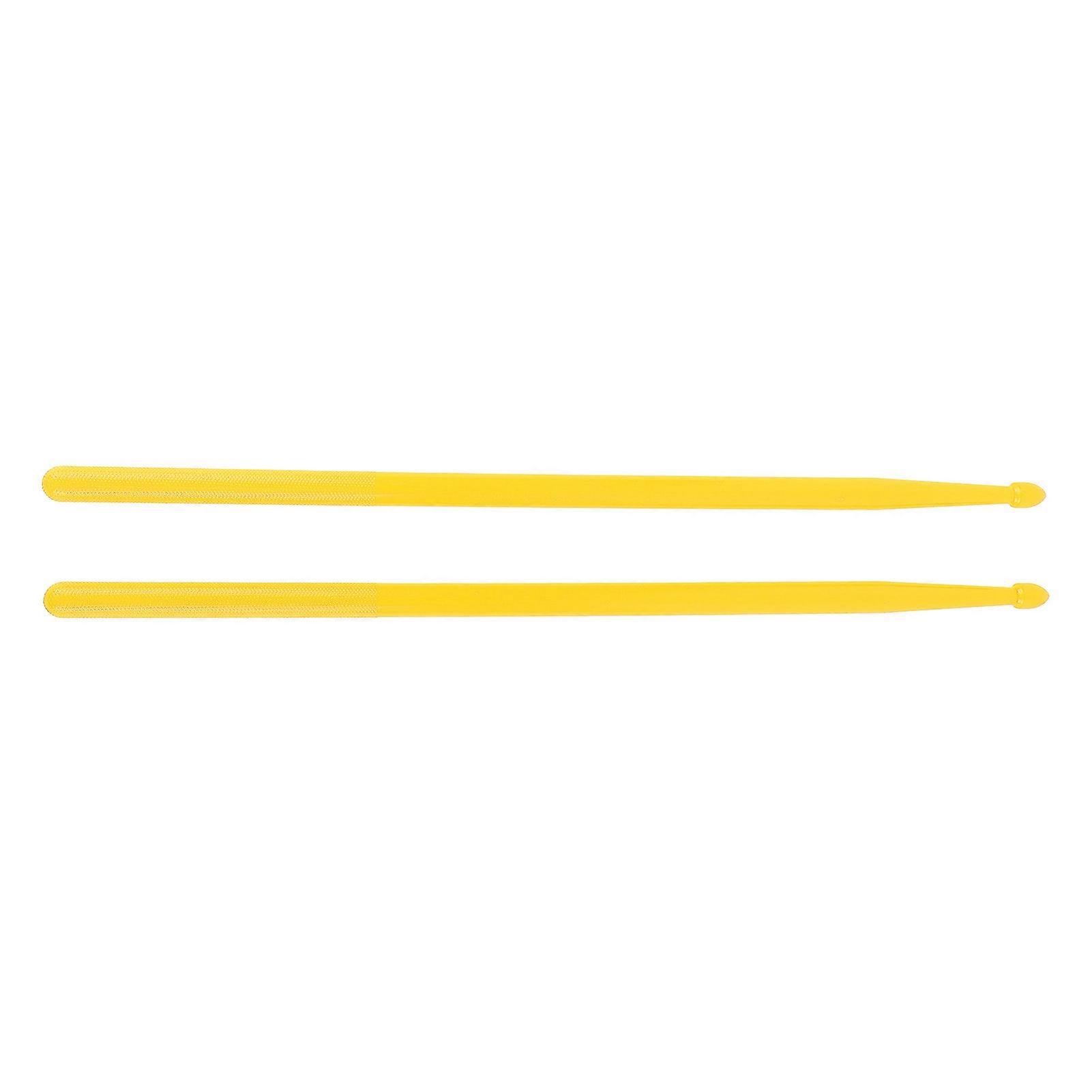 2PCS Nylon Drumsticks Exercise Drum Stick Replacement Portable Drum Rods for Percussion Instrument Yellow