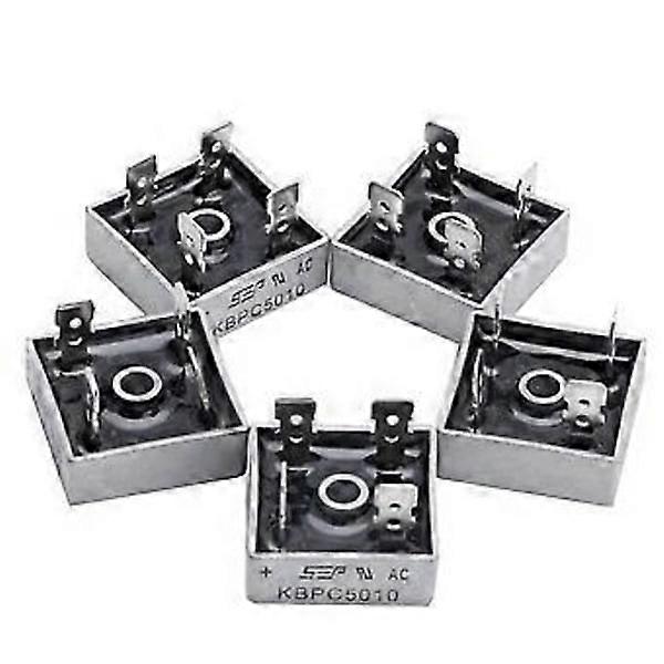5 x KBPC5010 1000V 50A Metal Encased 4-Pin Single Phase Bridge Rectifier