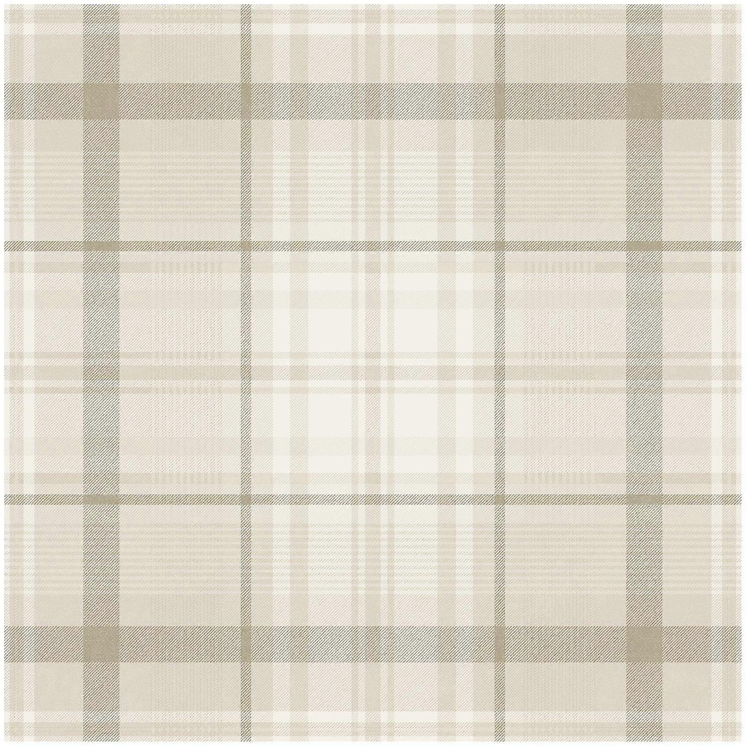 Holden Decor Kirkham check Neutral Wallpaper