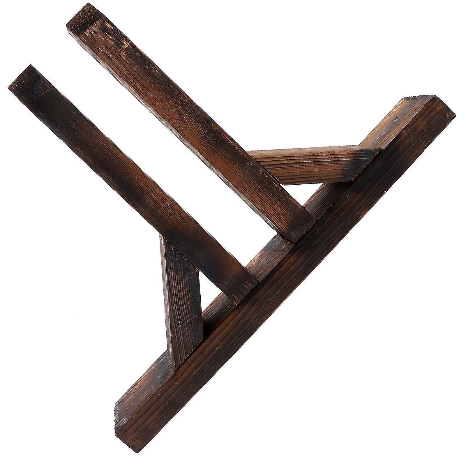 Wooden Fence Base Holder for Small Fences Light Brown Sturdy Support with Smooth Surface 6.5x4.2 Inches