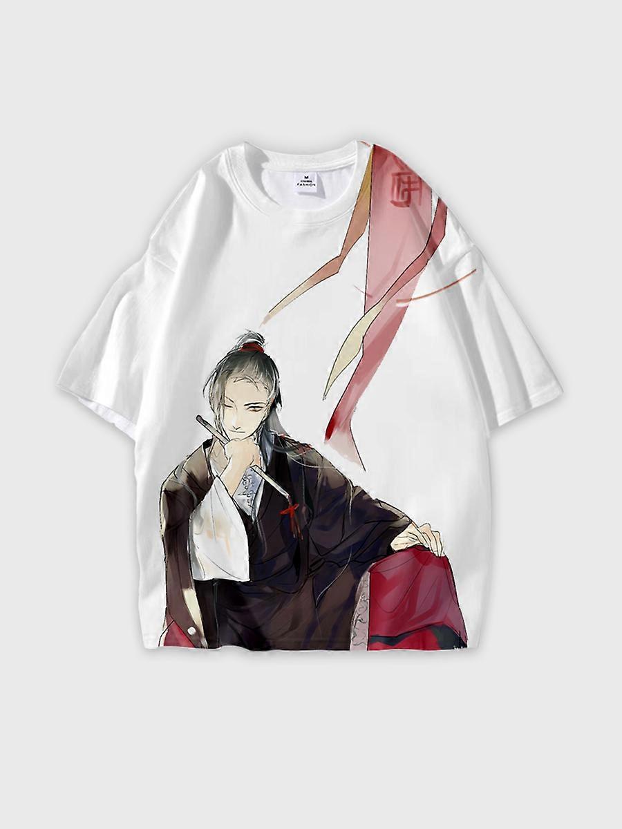 T-shirt round neck Character Pattern loose short sleeve Q33