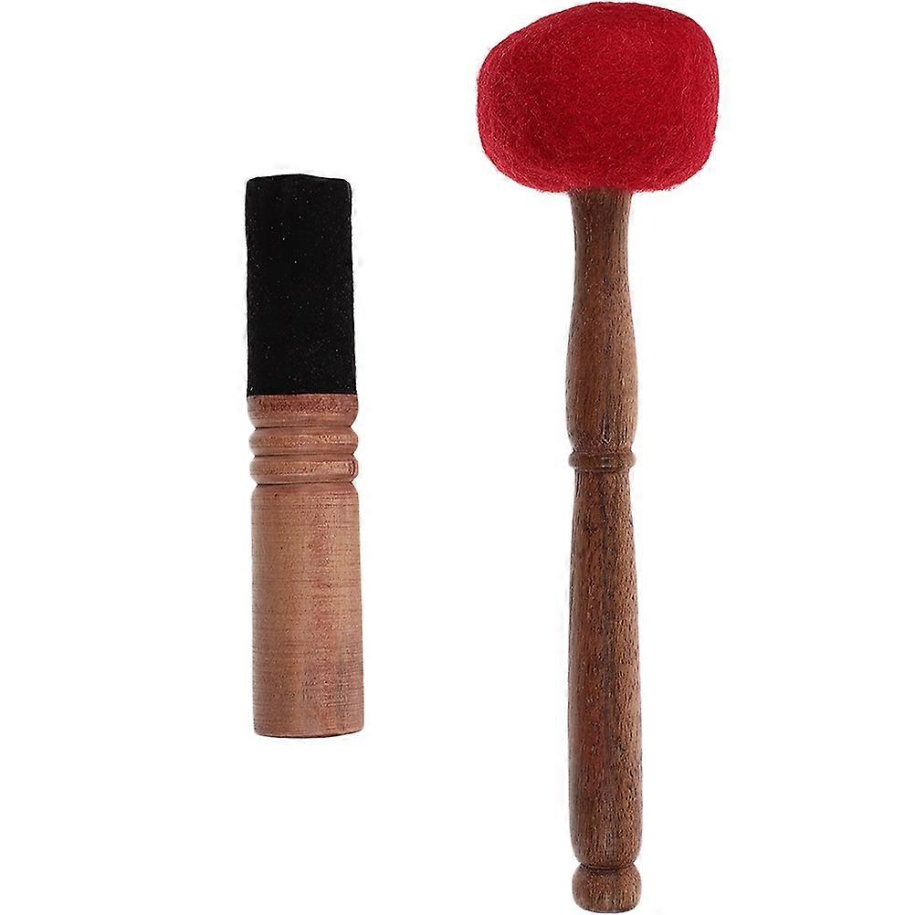 Singing Bowl Mallets Durable Wooden Sound Bowl Strikers with Simple Handle Design for Meditation, Chanting and Relaxation Includes 2pcs Buddha Sticks