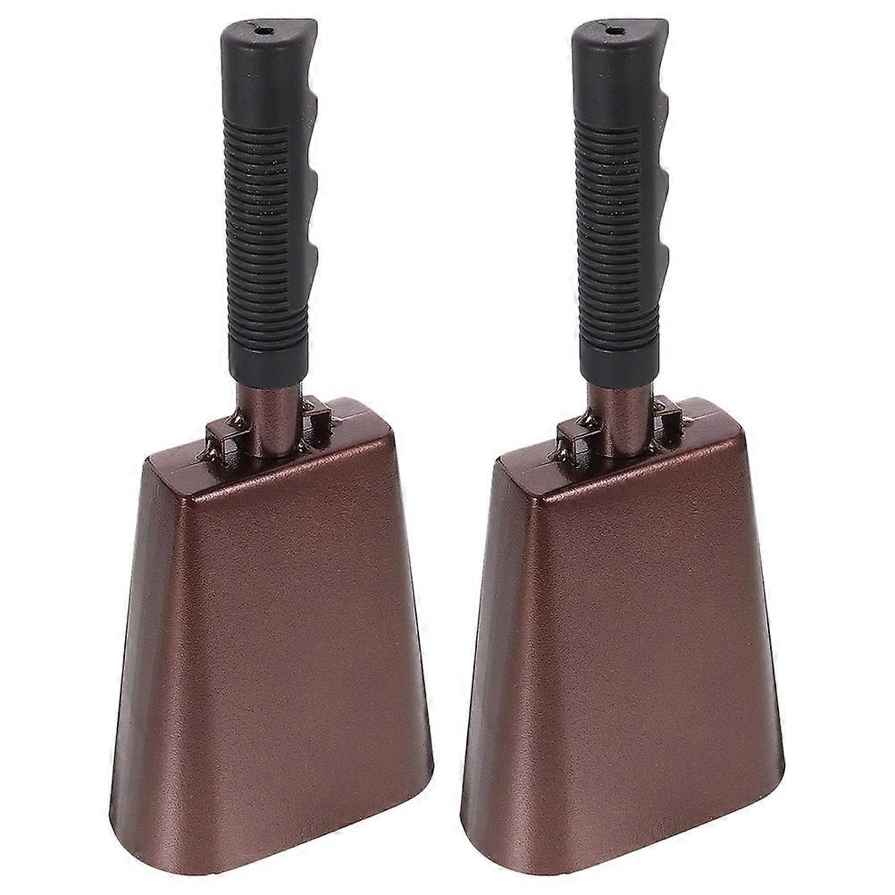 Cheering Bell Round Bell with Long Handle for Party Celebrations Iron 10×4.3×2.4in Noise Maker 2Pcs
