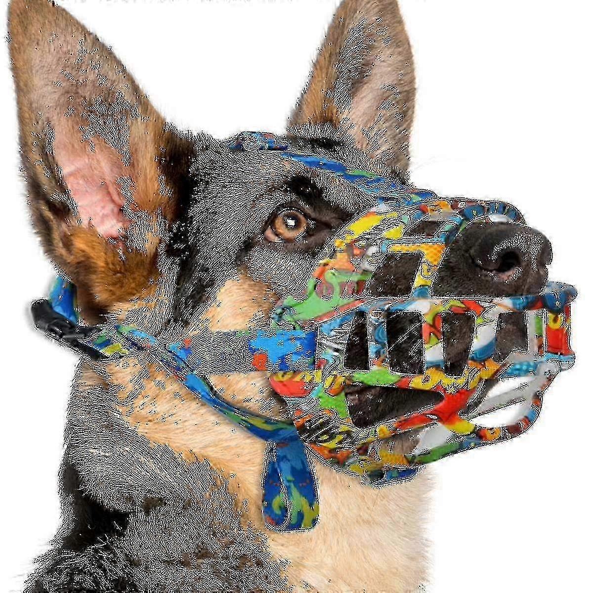 Silicone Basket Dog Muzzle for Small, Medium & Large Dogs - Soft Cage Muzzle for Preventing Biting & Chewing, Allows Drinking & Panting