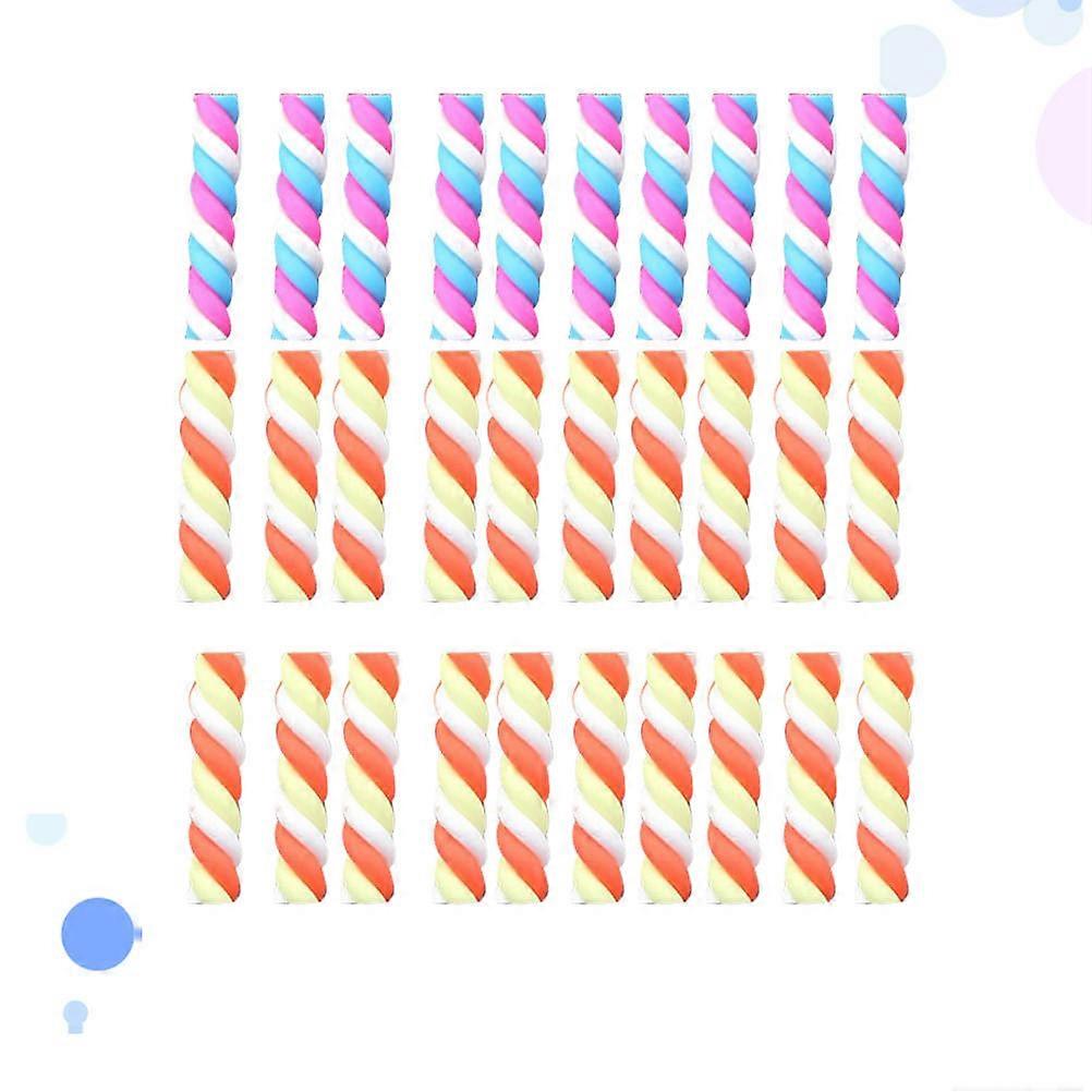 30pcs Assorted Color Soft Clay Marshmallow Pendants for DIY Phone Case Accessories and Scrapbook