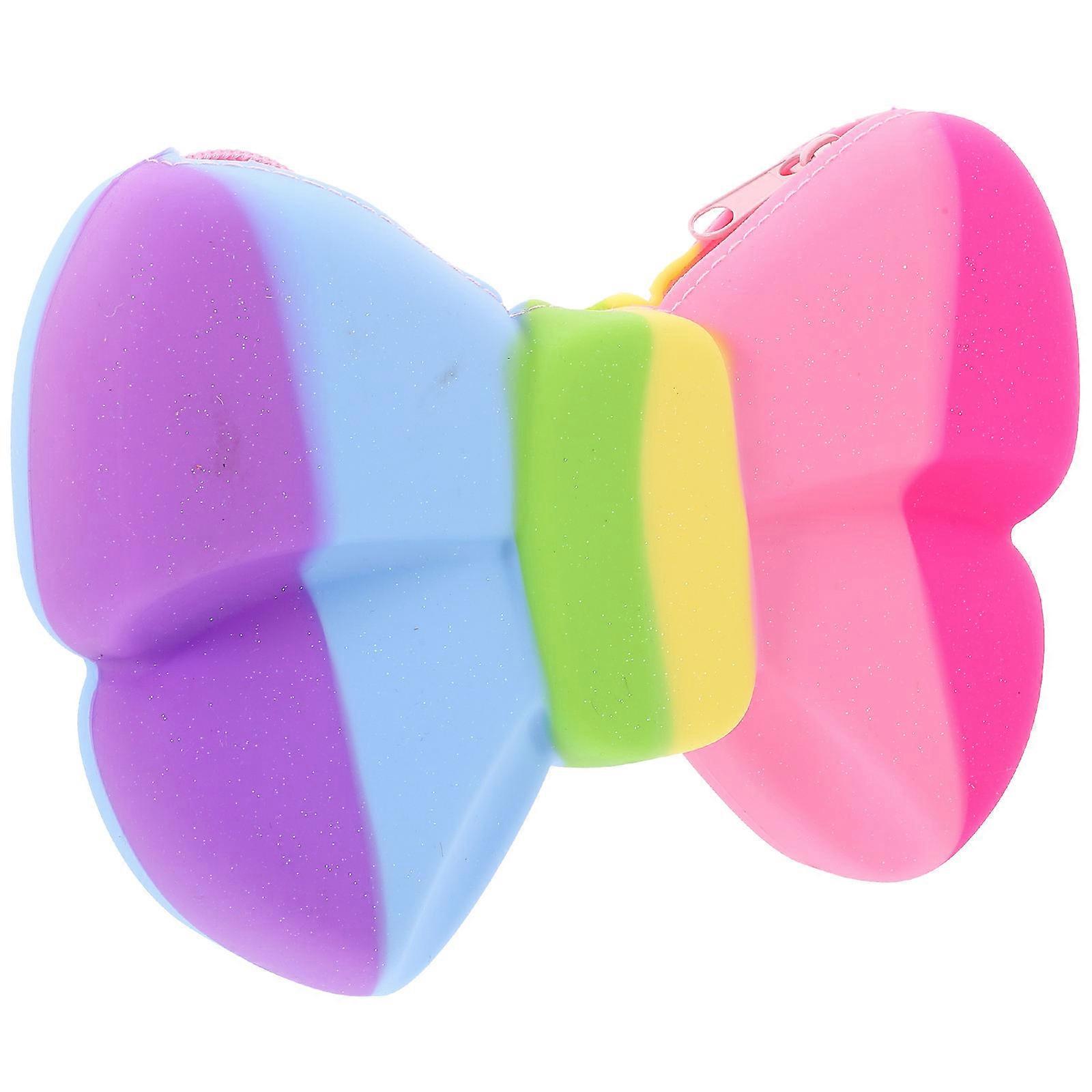 Colorful Silicone Pencil Case with Bowknot Design for Storage Multi